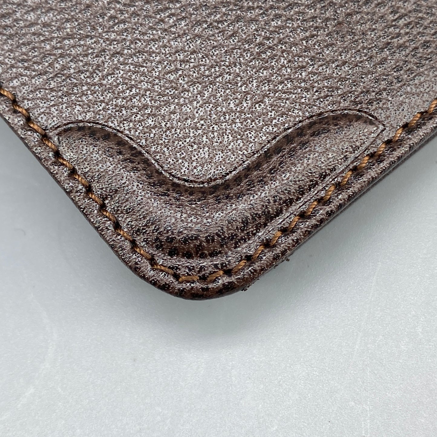 Lanvin Deep Brown Grain Leather Strap Bi-fold Short Wallet