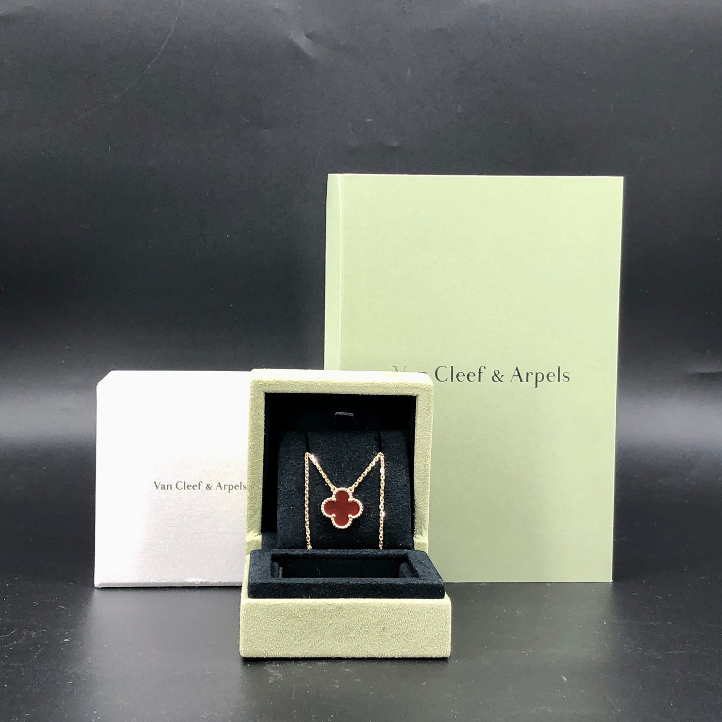 Van Cleef & Arpels Red Carnelian Single Vintage  Alhambra Pendant Necklace 2021