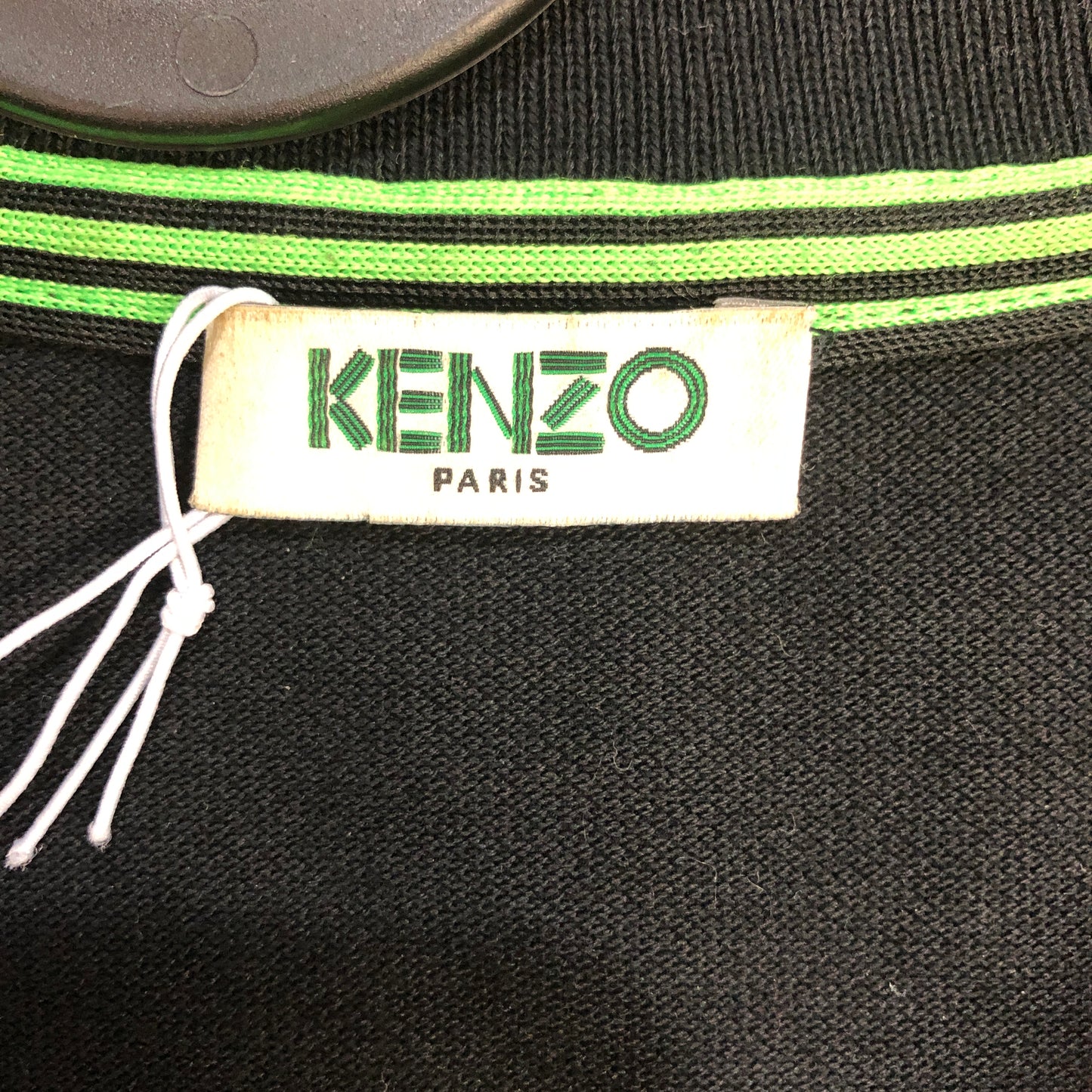Kenzo Black Tiger Embroidered Polo Shirt Size XS