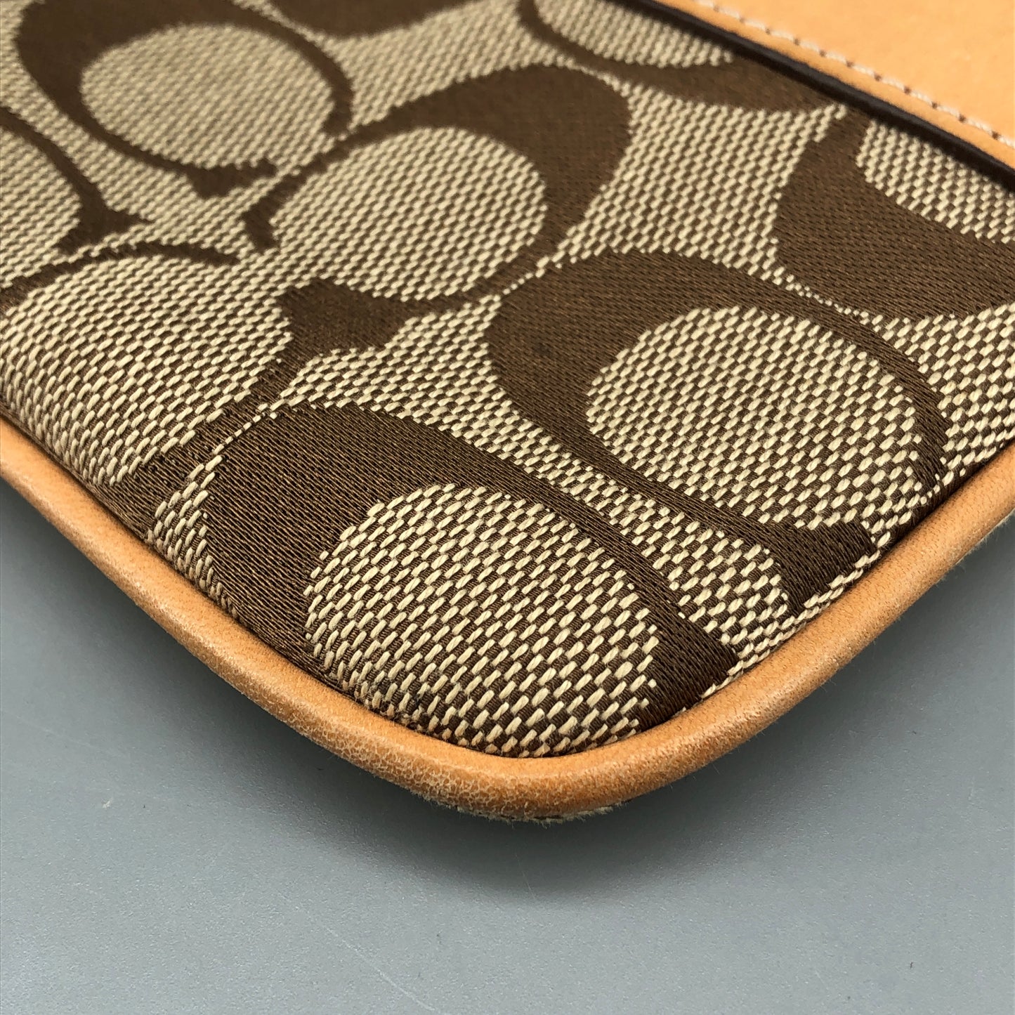 Coach Signature Monogram Crossbody Bag Beige