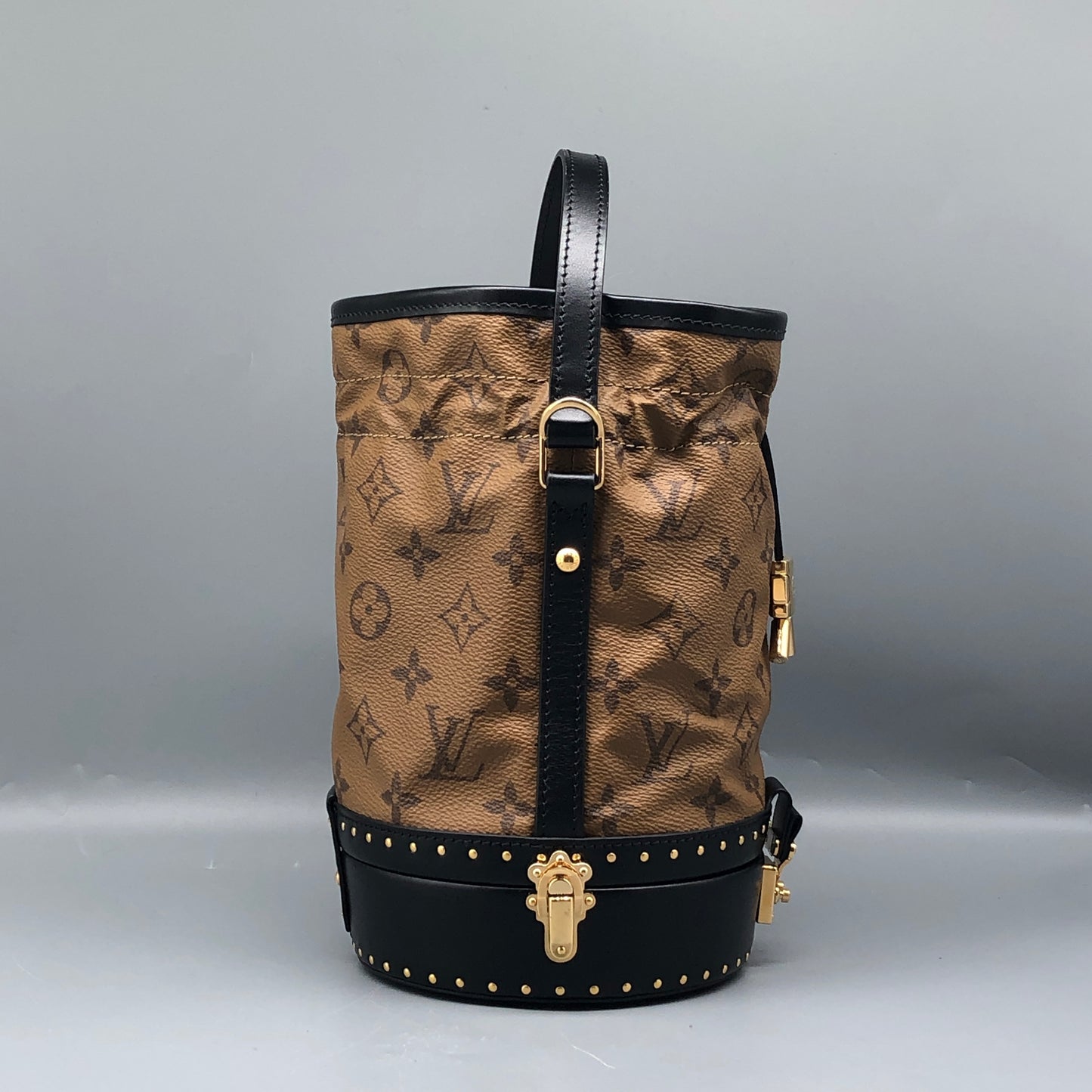 Louis Vuitton Monogram Petit Noé Trunk Bucket Bag Brown