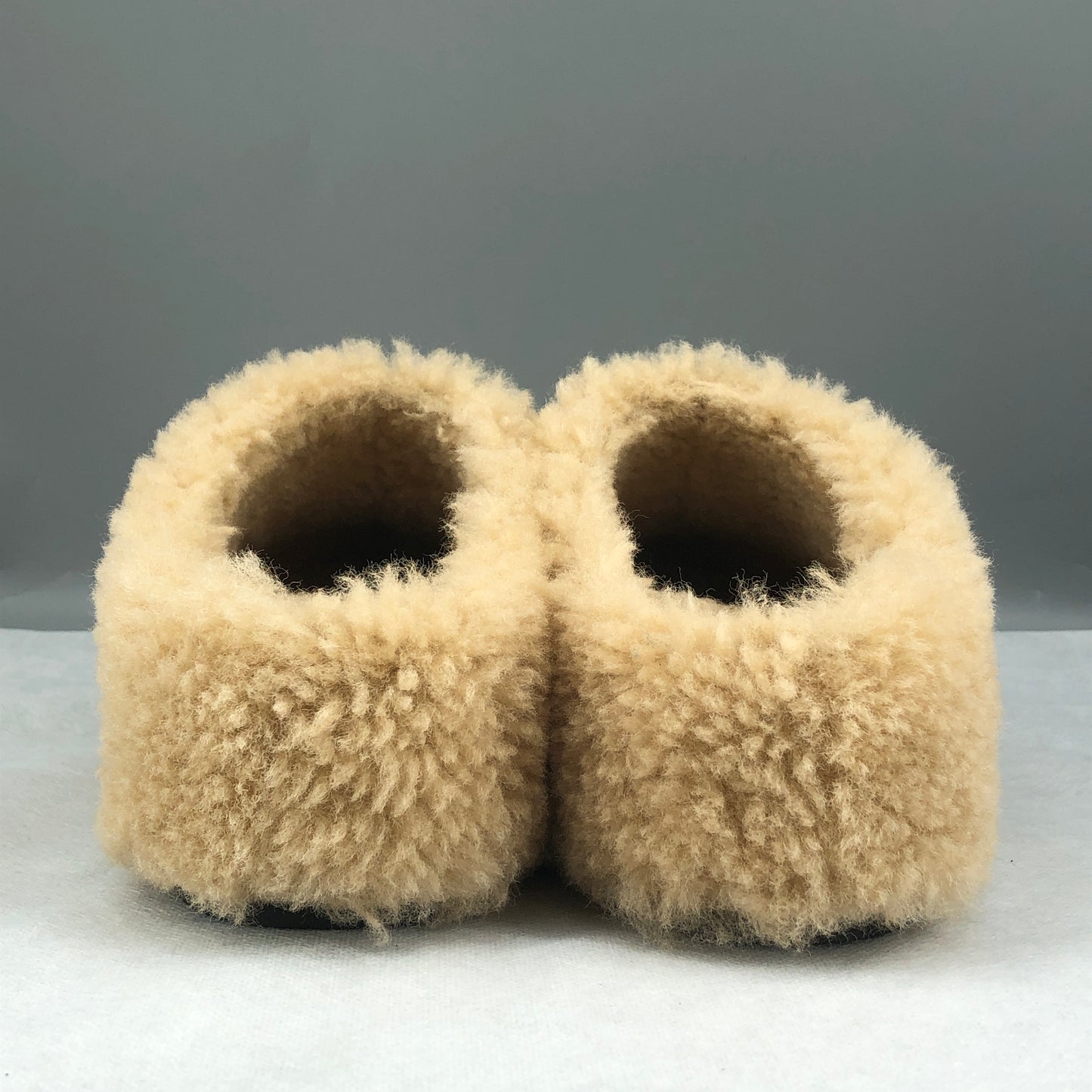 Celine Women's Triomphe Shearling Slide Mules Size 37 Beige
