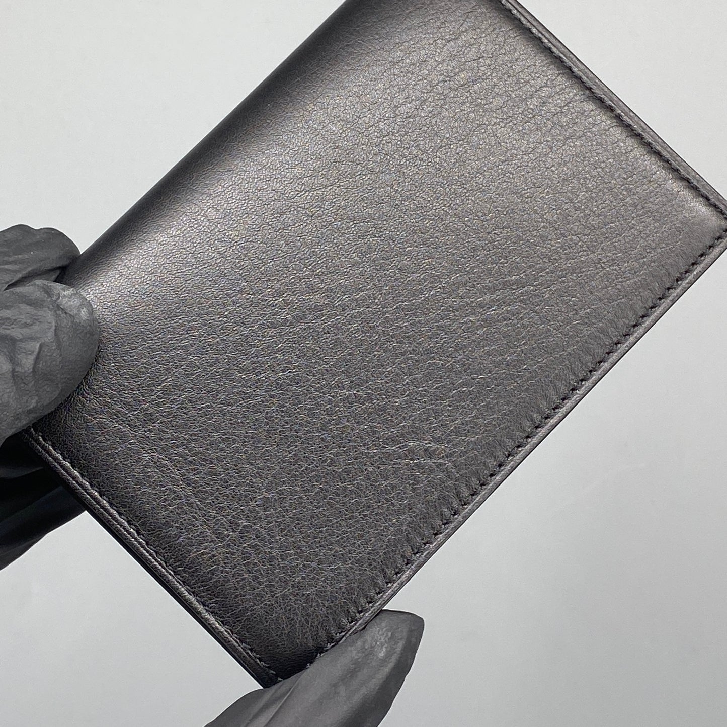 Cartier Black Smooth Leather Bi-fold Wallet with Metal Corner Guards