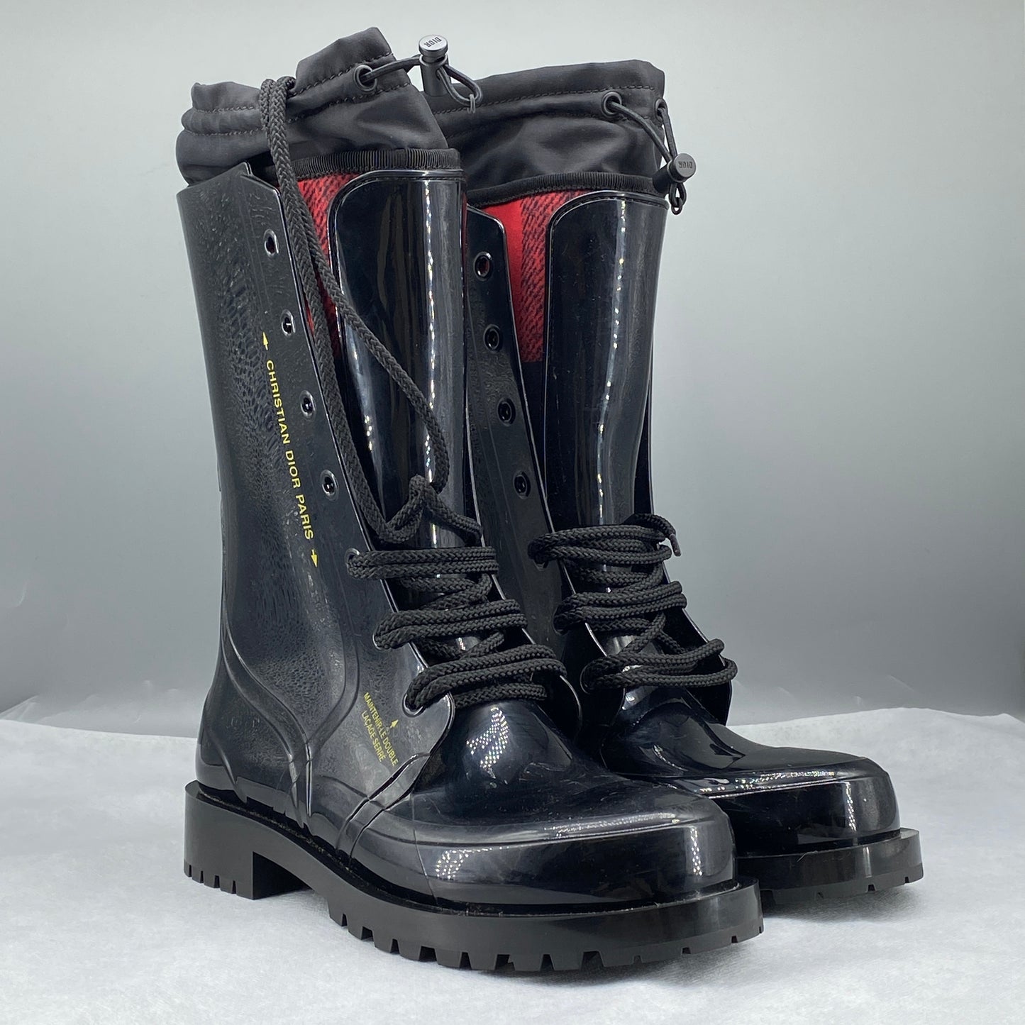Christian Dior Women Lace‑Up Combat Boots Size 38 black