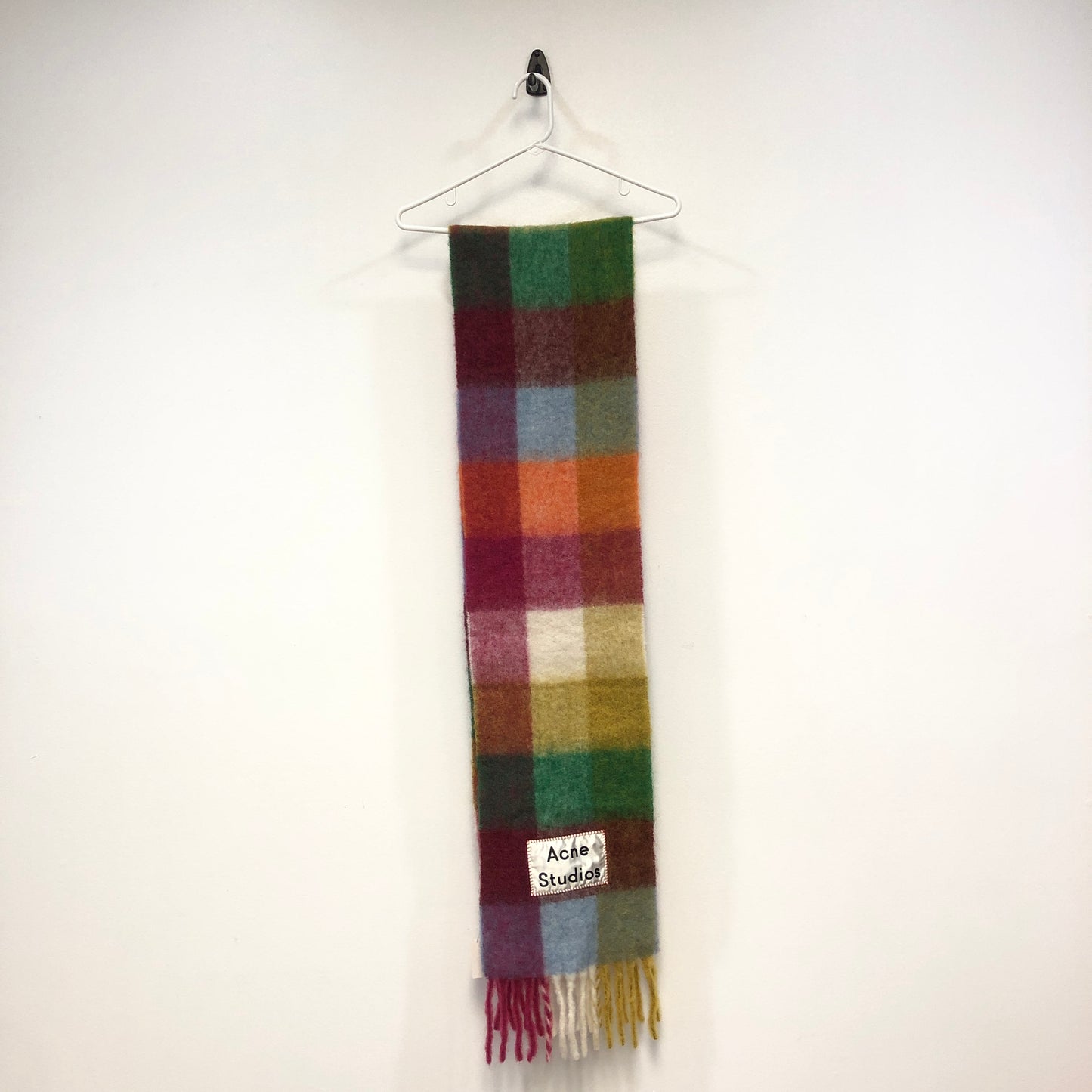 Acne Studios Multi‑Color Check Fringe Scarf 218*28cm