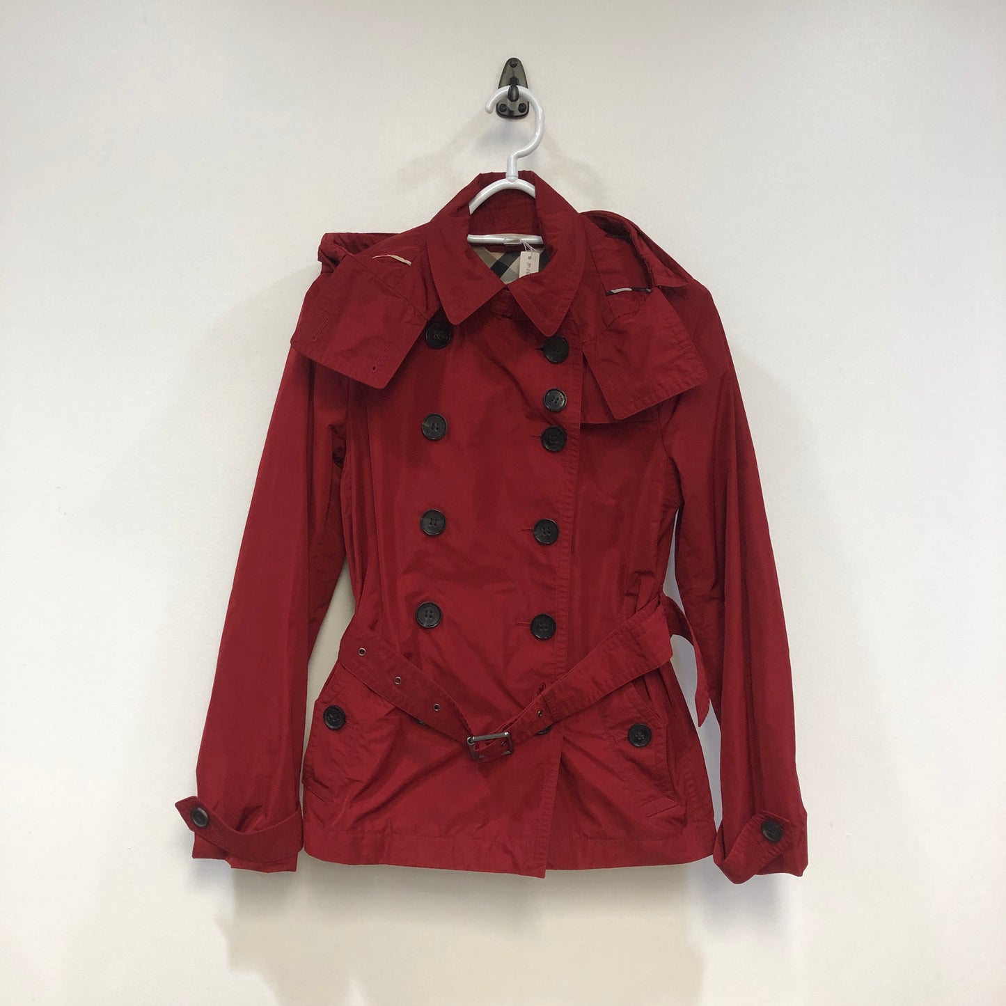 Burberry Brit Red Short Trench Coat Size US 6