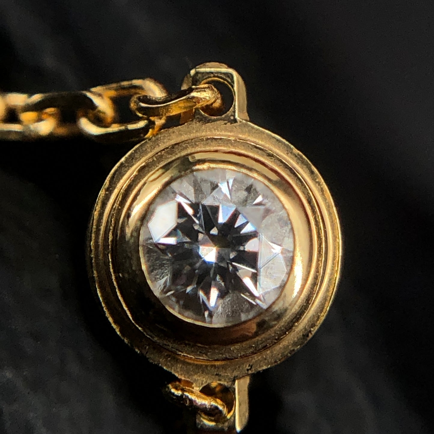 Cartier 750 Yellow Gold Single Diamond Chain Bracelet