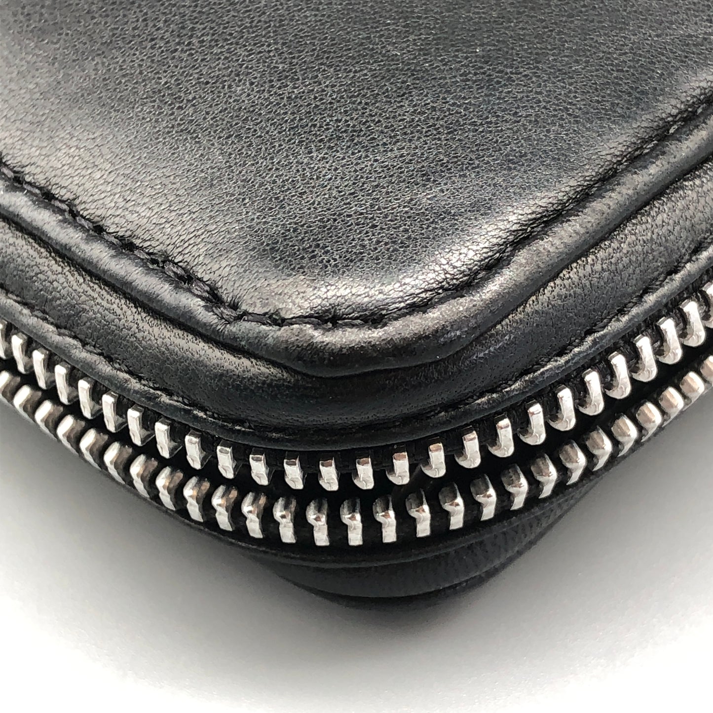 Chrome Hearts Black Leather Zip Around Long Wallet