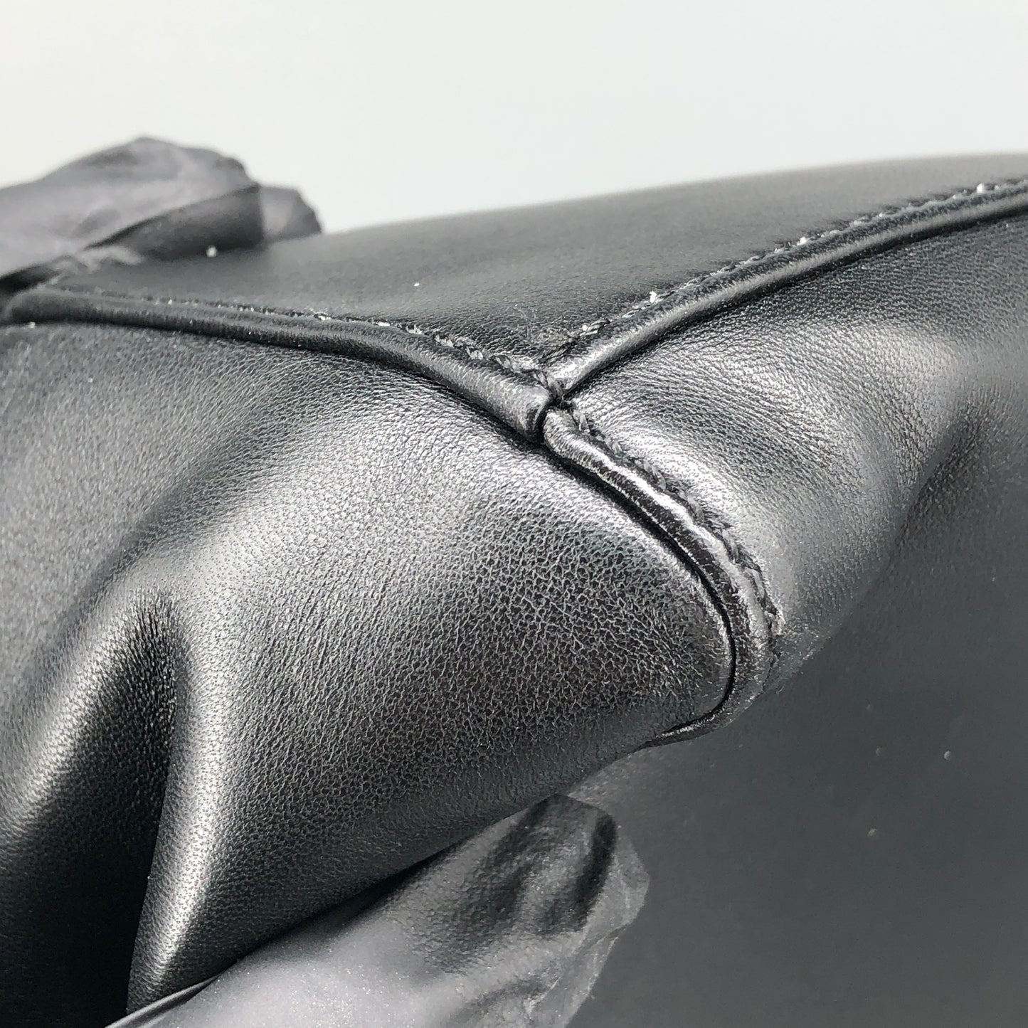 Fendi Mini Black Smooth Leather Peekaboo Handbag