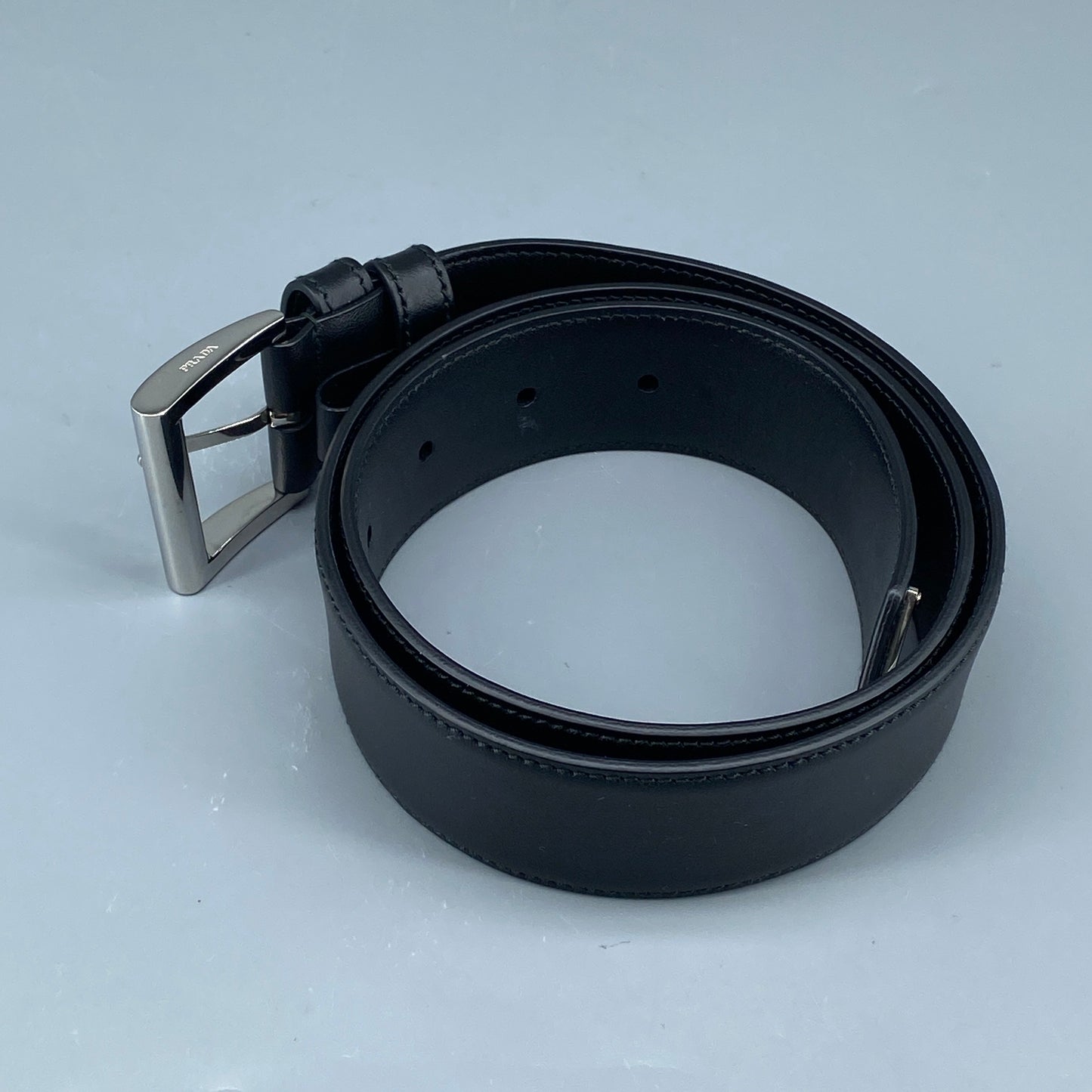 Prada Black Leather Belt 75cm