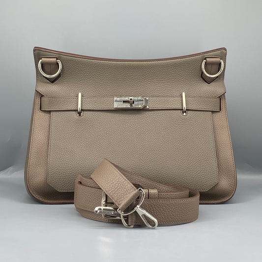 Hermes Jypsiere 34 Taupe Shoulder Bag