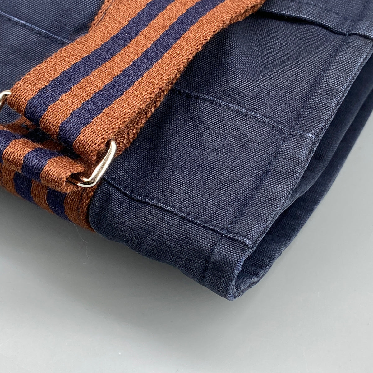 Hermes Fourre Besace Tote Bag Navy Canvas