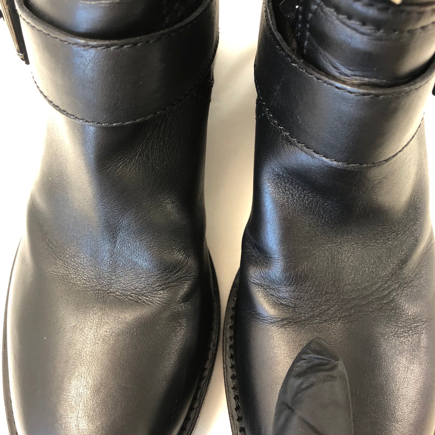 Valentino Rockstud Black Leather Ankle Boots Women's Shoes Size 36.5