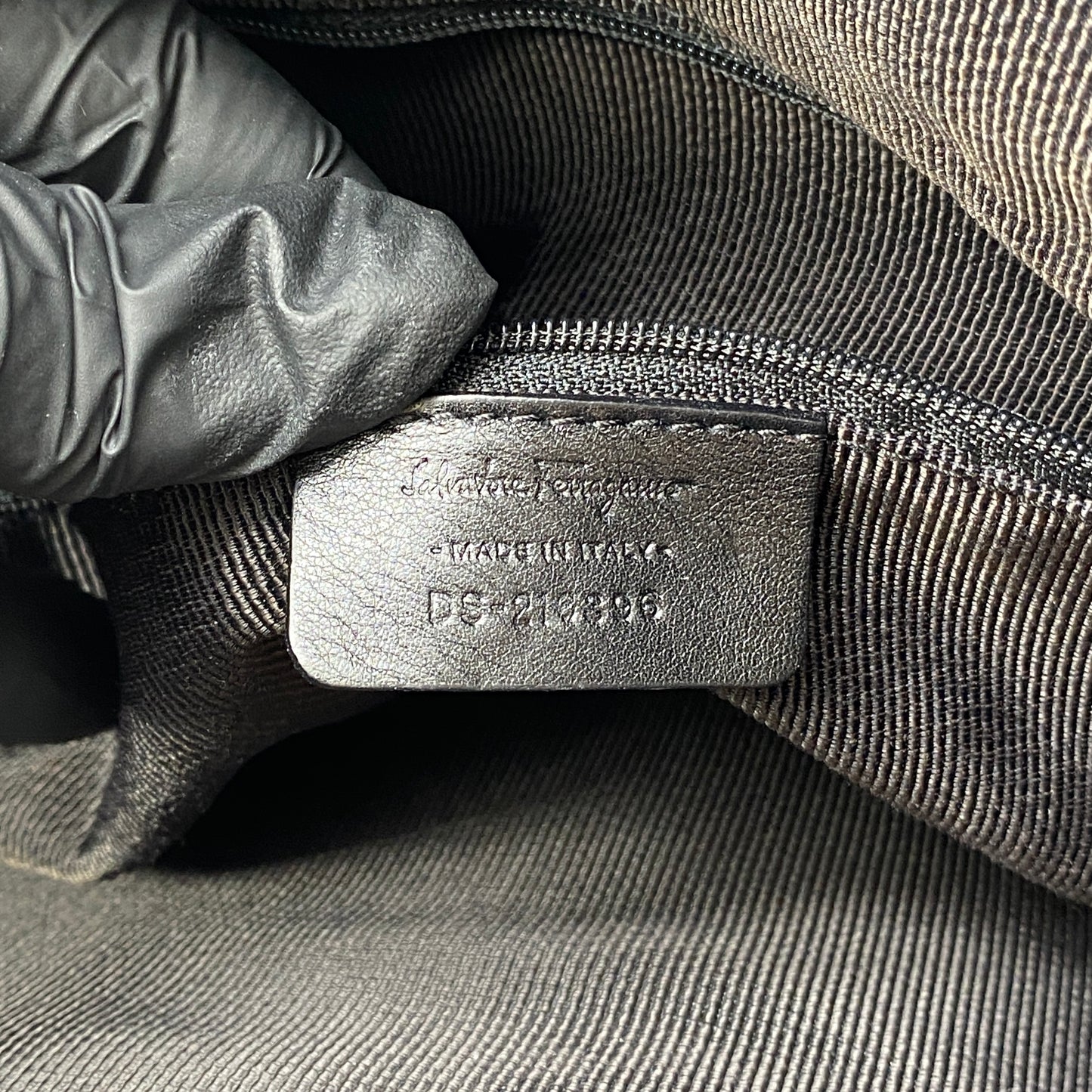 Ferragamo Black Gancini Jacquard Briefcase Business Handbag