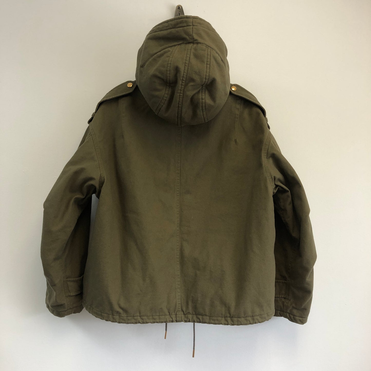 Celine Dark Green Quilted Hooded Parka Size 36