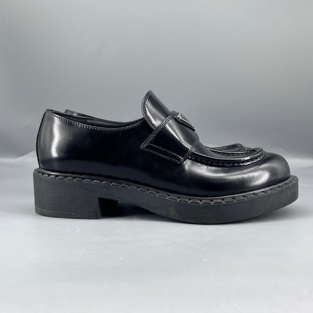 Prada Black Women Loafer Shoes Size 37