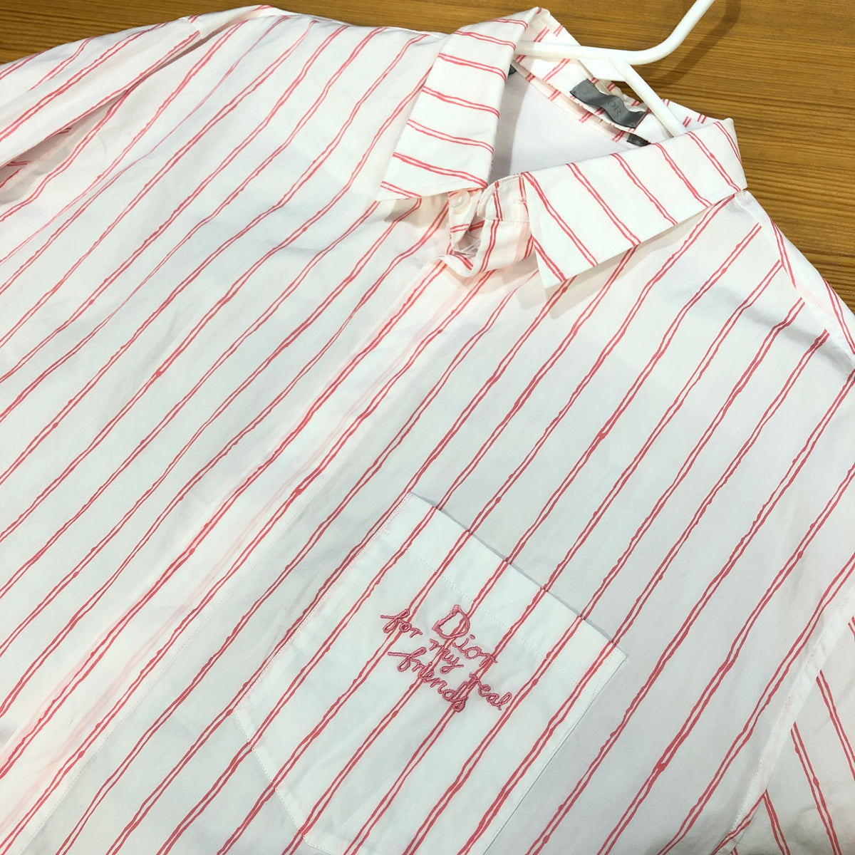 Christian Dior And HYLTON NEL Oversized Pink White Shirt size 39