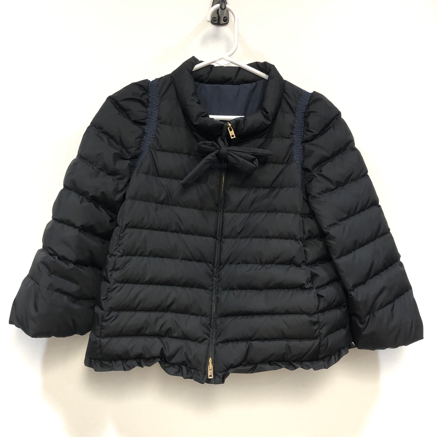 Miu Miu Black Ruffle Trim Quilted Down Jacket Size 36
