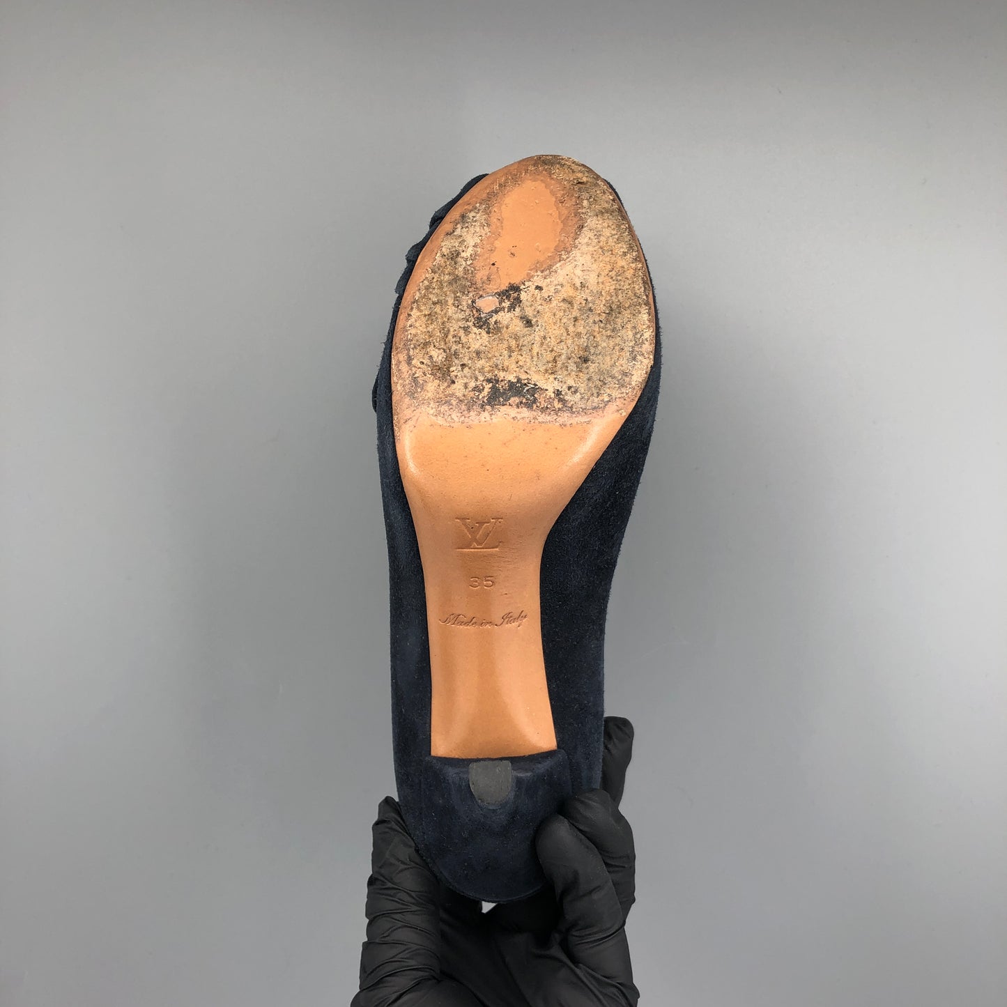 Louis Vuitton Women's Peep-Toe Heels Size 35 Navy