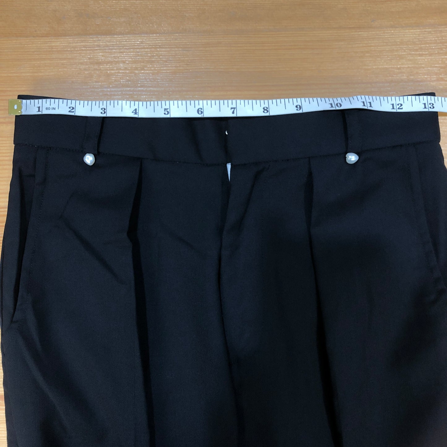 Passage du Vent Contrast Cuff Straight Trousers Size S Black/White
