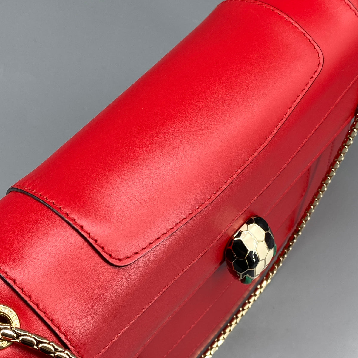 Bvlgari Serpenti Forever Shoulder Bag Red Leather