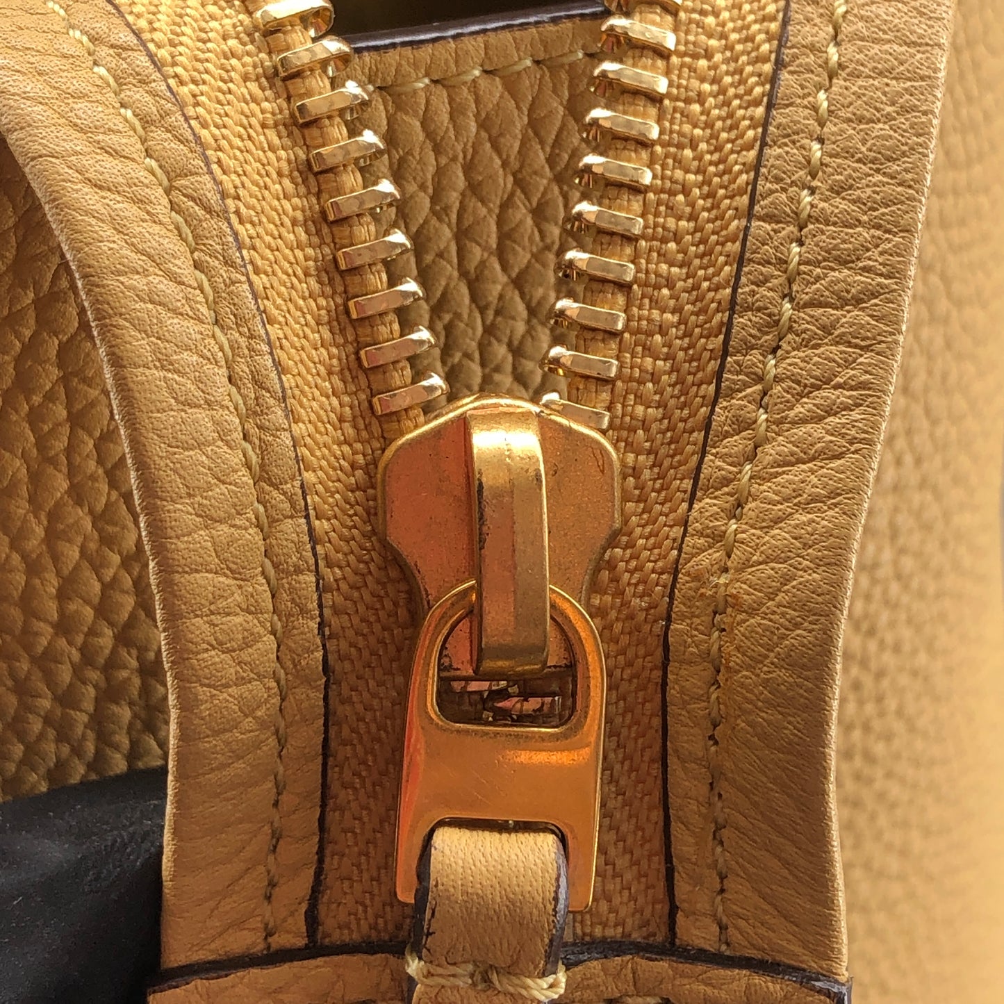 Celine Yellow Grained Calfskin Leather Medium Belt Bag
