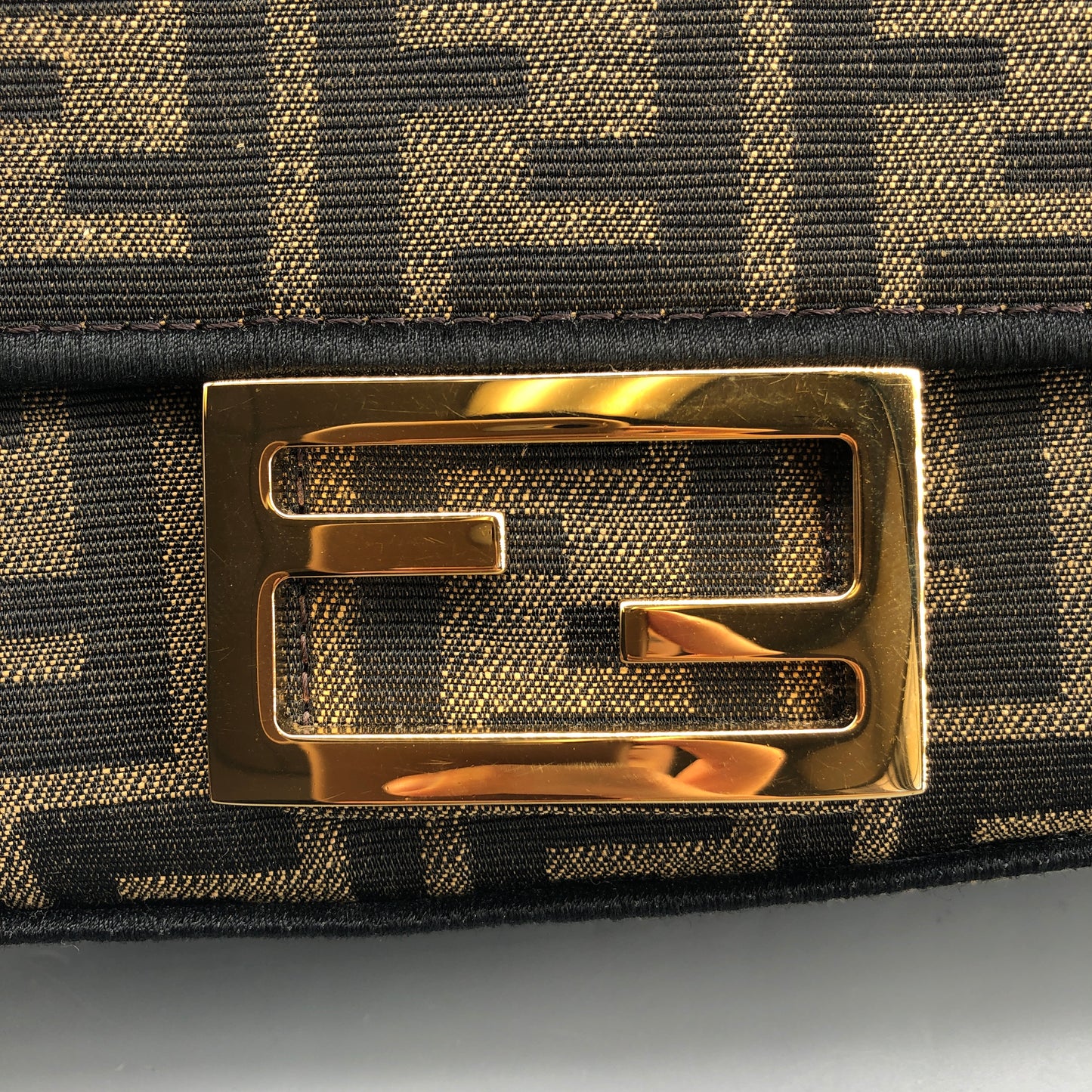 Fendi FF Zucca Baguette Mini Chain Bag Tobacco