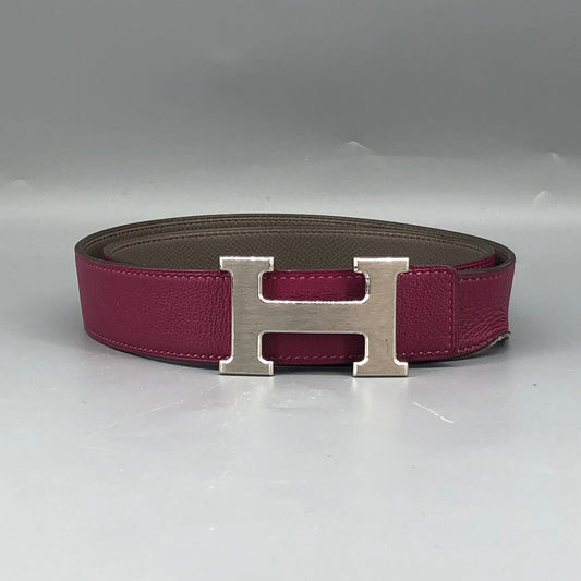 Hermes Constance Reversible Belt 85cm Purplish Pink