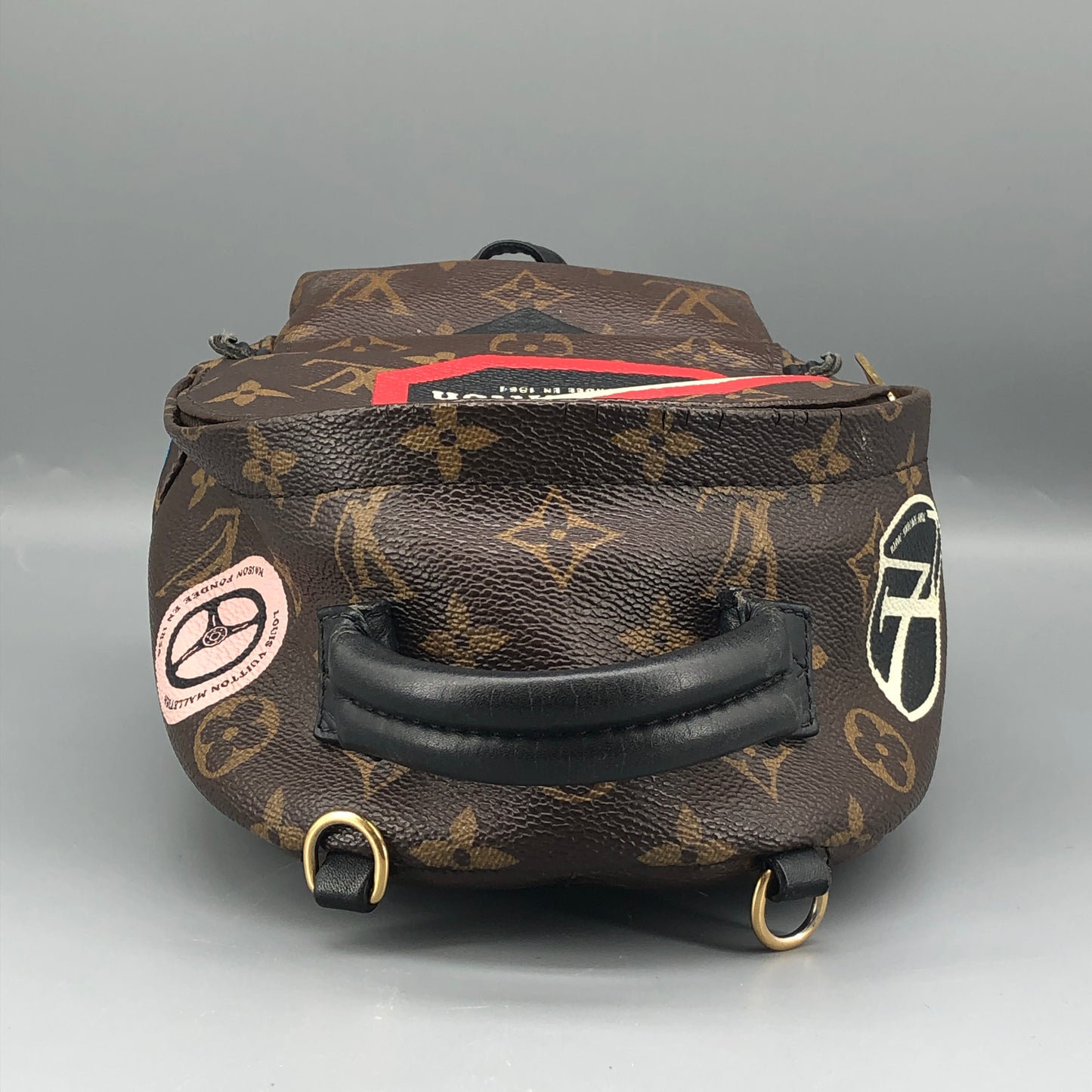 Louis Vuitton Mini Palm Springs Backpack World Tour Patch Monogram Canvas
