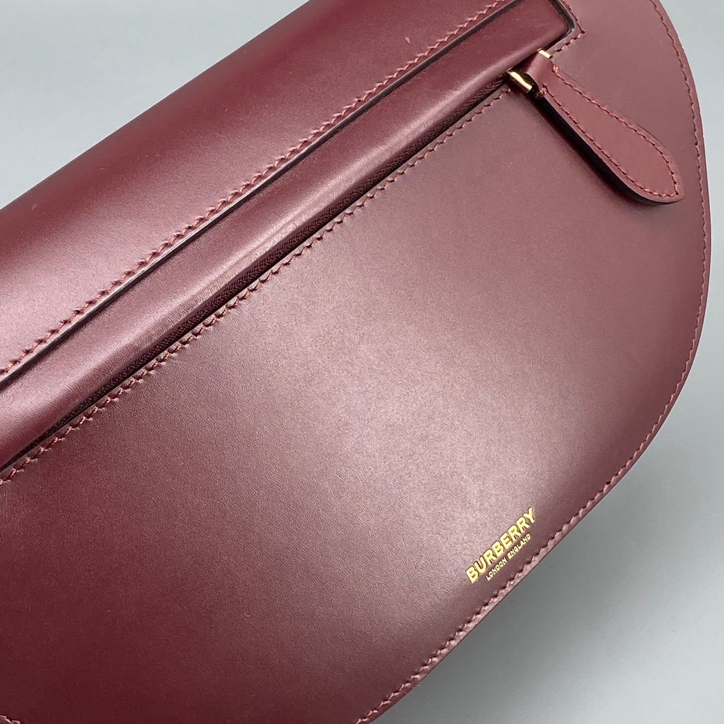 Burberry Deep Red Leather Saddle Shoulder Crossbody Bag