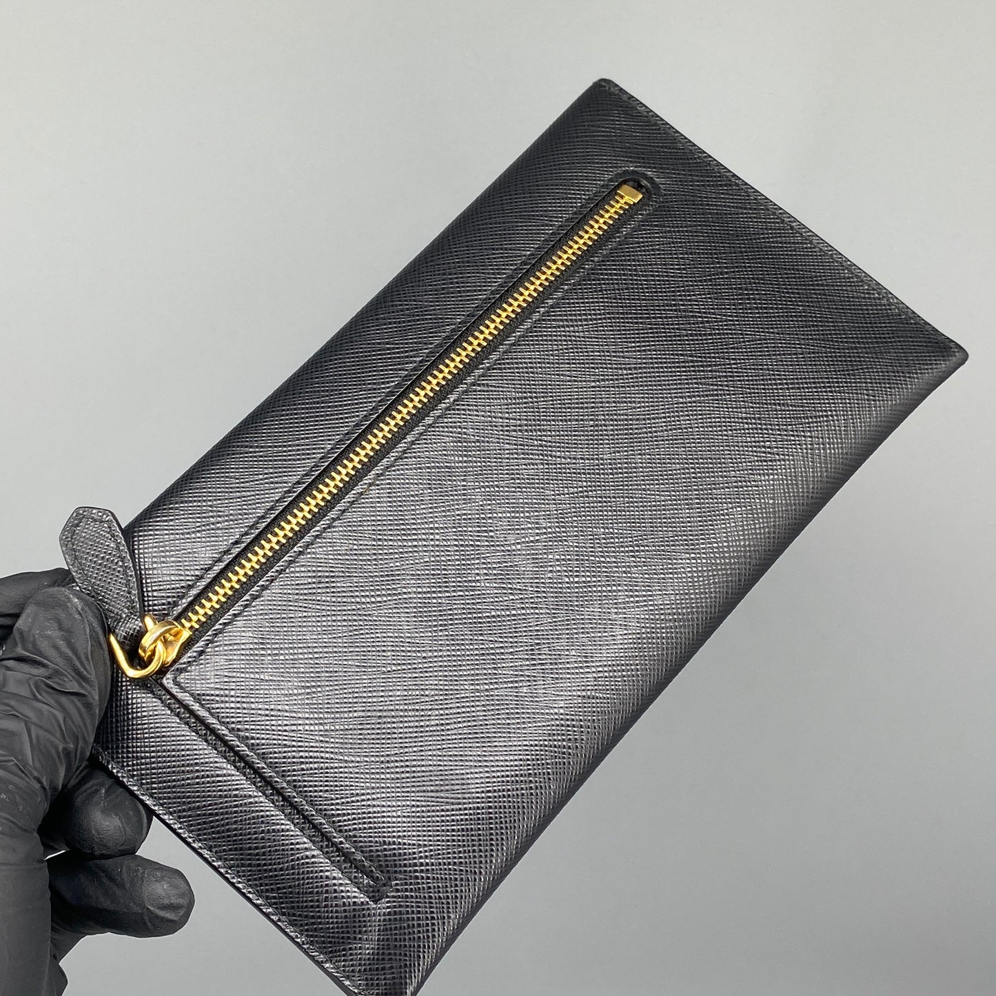 Prada Saffiano Envelope Long Wallet Black