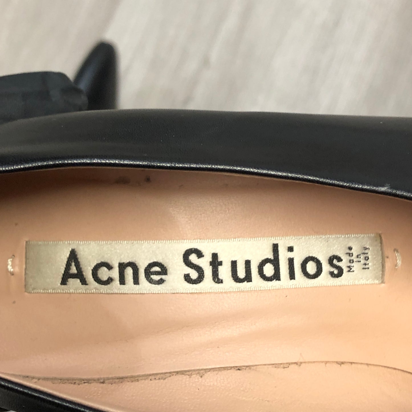 Acne Studios Women's Smooth Leather Round Toe Block Heel Slip-On Pumps Shoes 36 Black