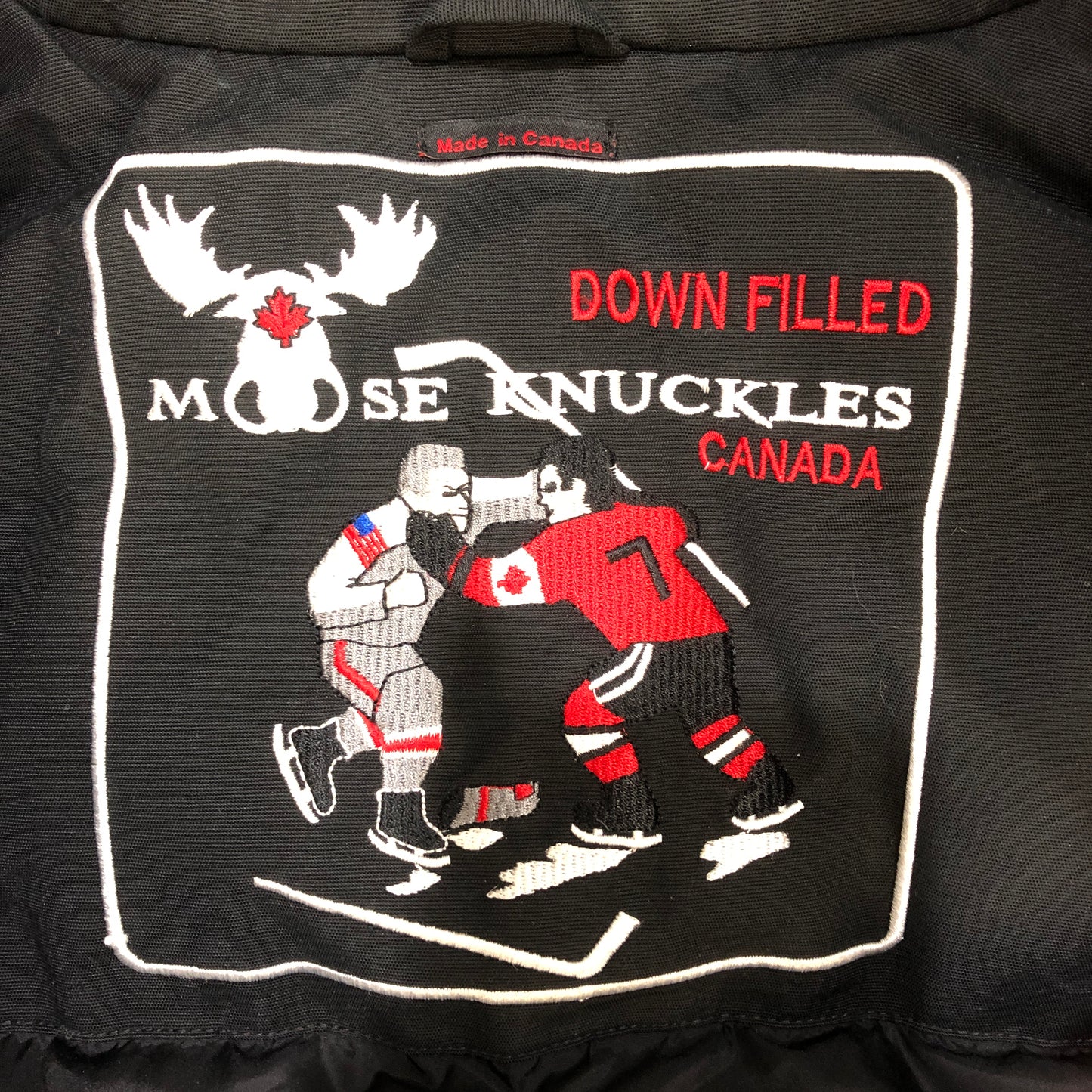 Moose Knuckles Fur-Trimmed Bomber Jacket Size L Black
