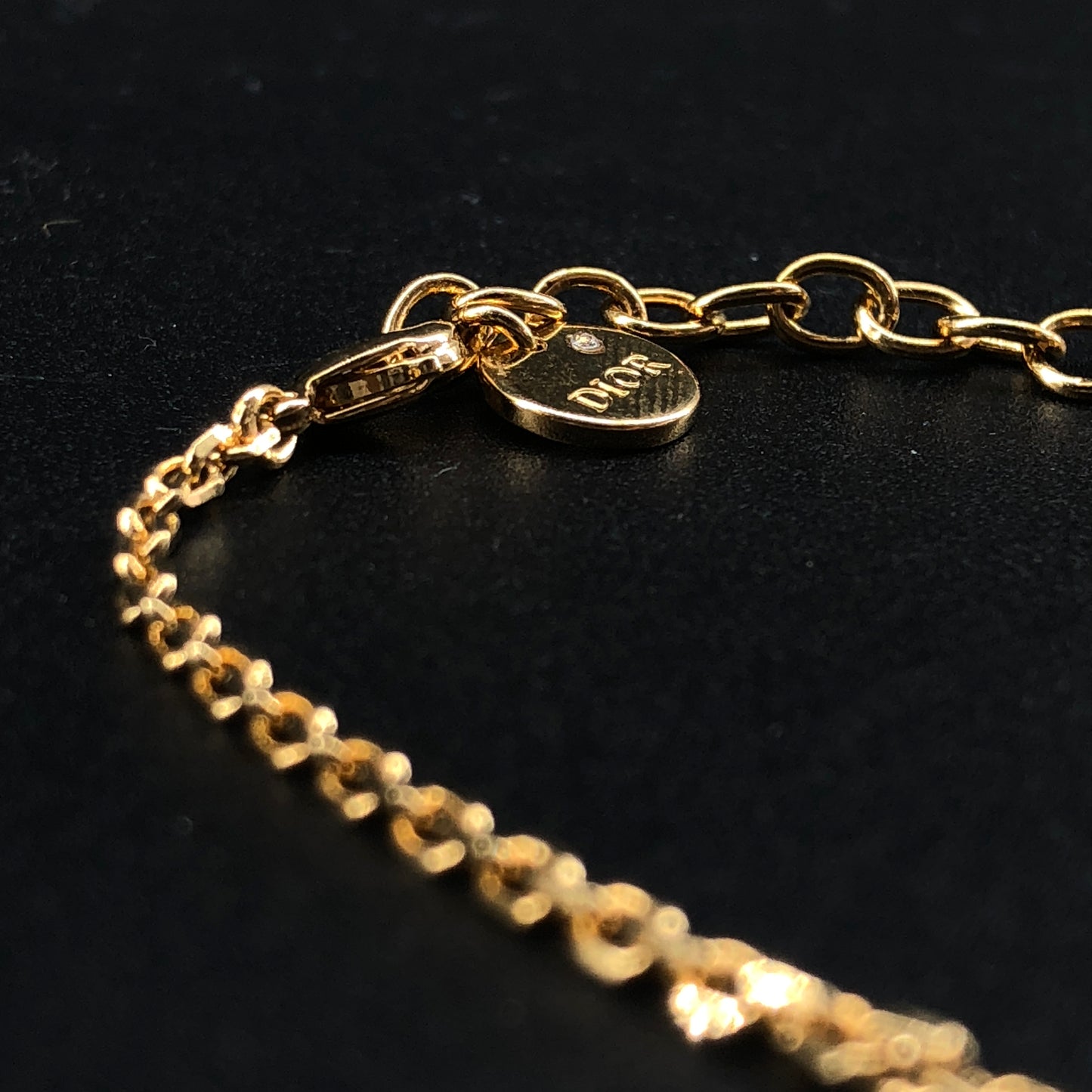 Christian Dior Gold-Tone CD Logo &  Pearl Bracelet