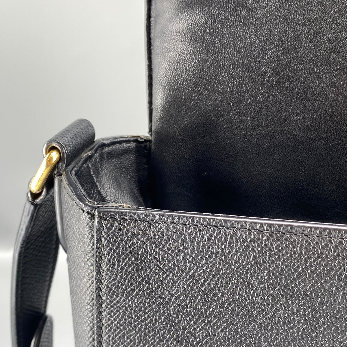 Celine Trotteur Crossbody Bag Black Leather