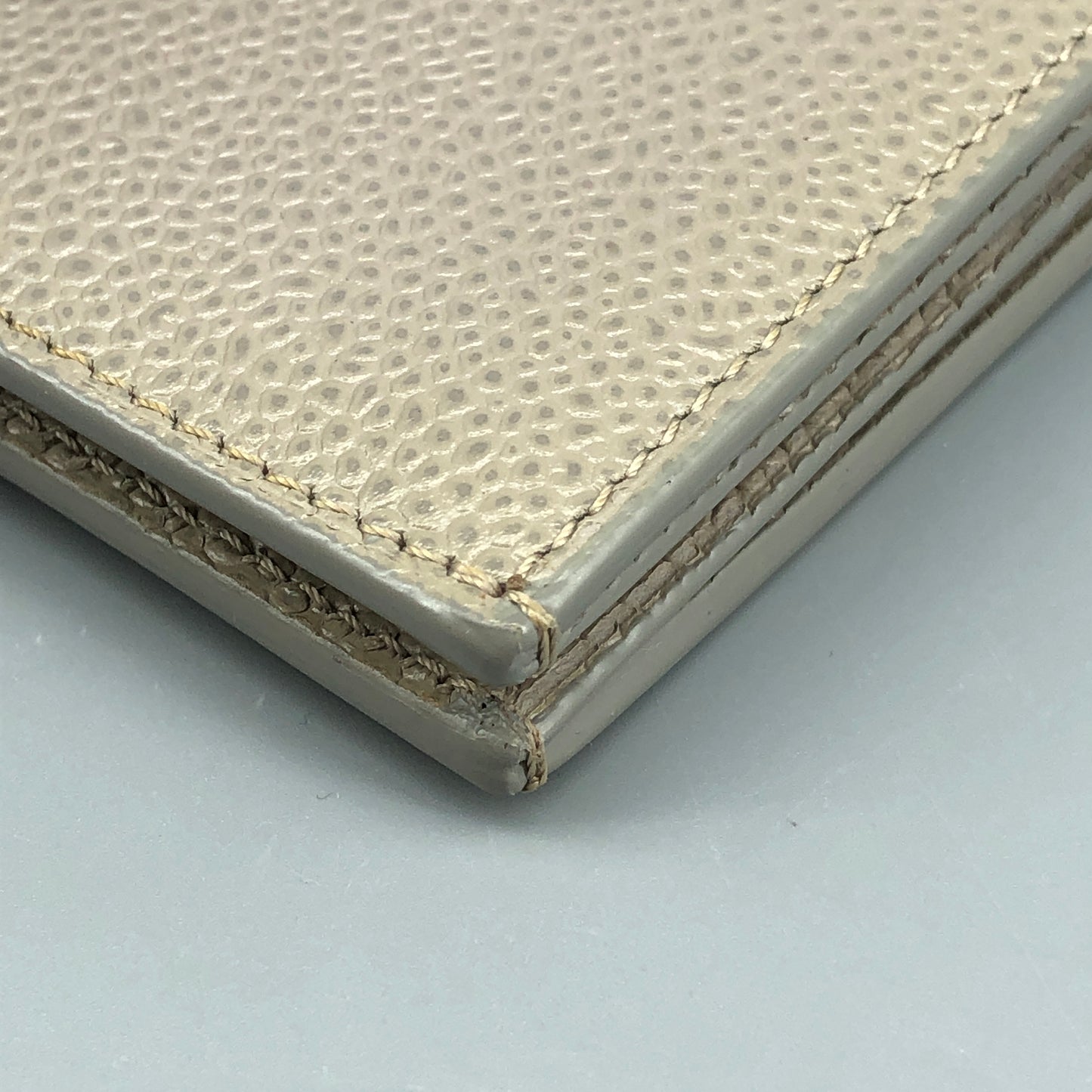 Thom Browne Pebble Grain Leather Card Holder 10*8cm Grey