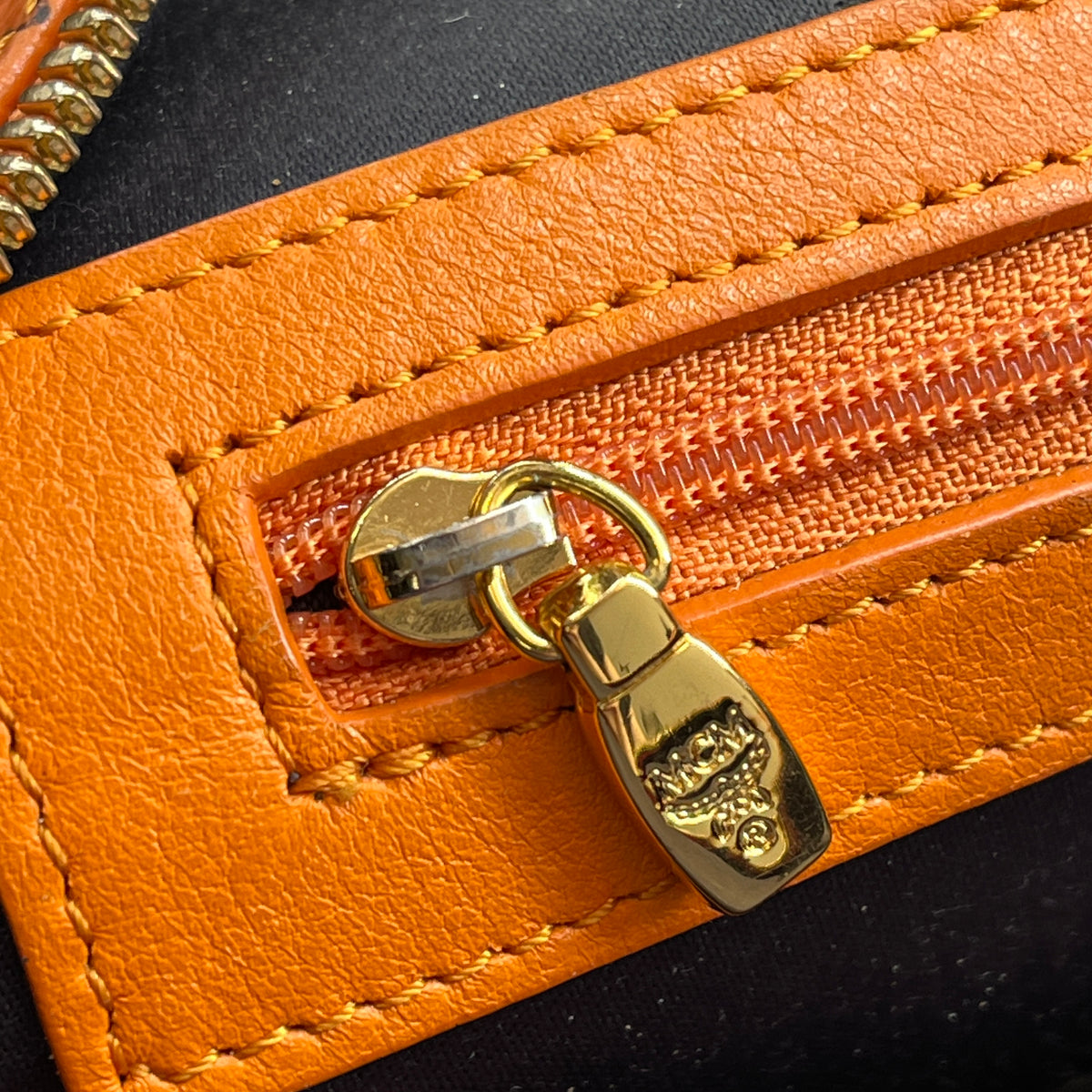 MCM Orange Visetos Backpack