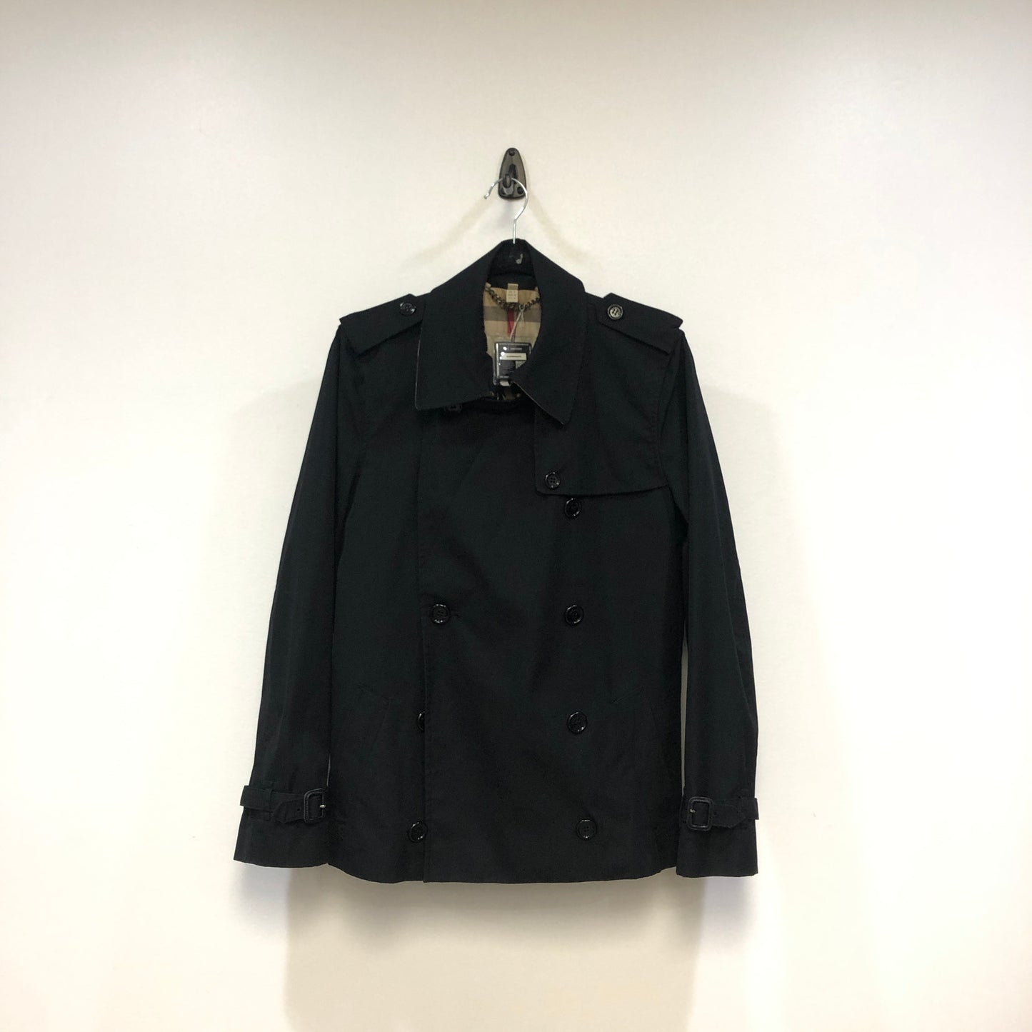 Burberry Black Double Breasted Trench Coat US Size 12