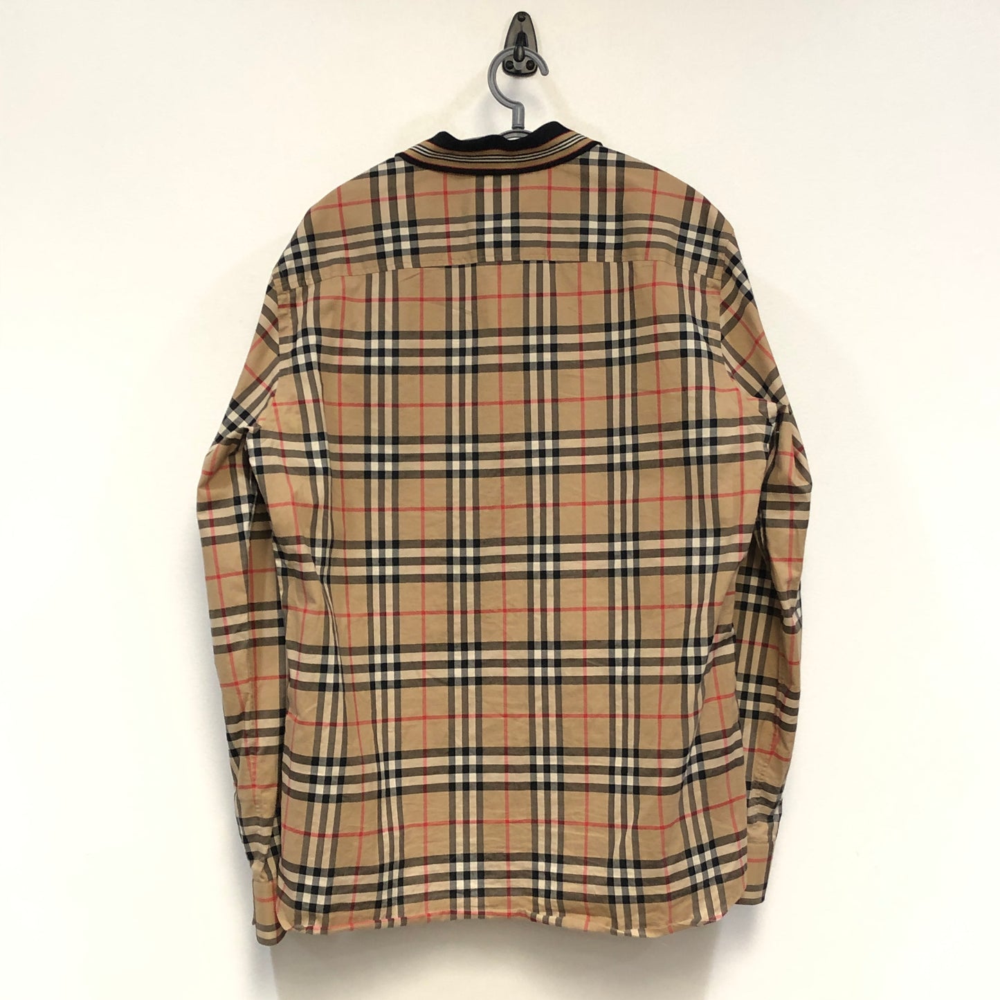 Burberry Classic Beige Vintage Check Cotton Long Sleeve Button-Down Shirt Size L