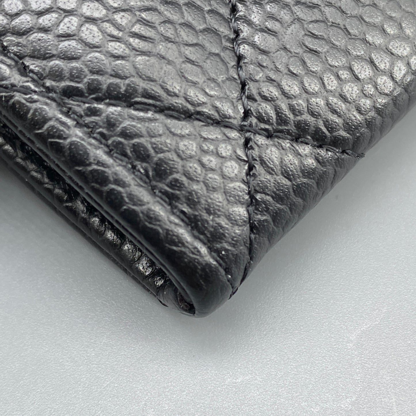 Chanel Black Caviar Quilted Leather Flap Card Wallet