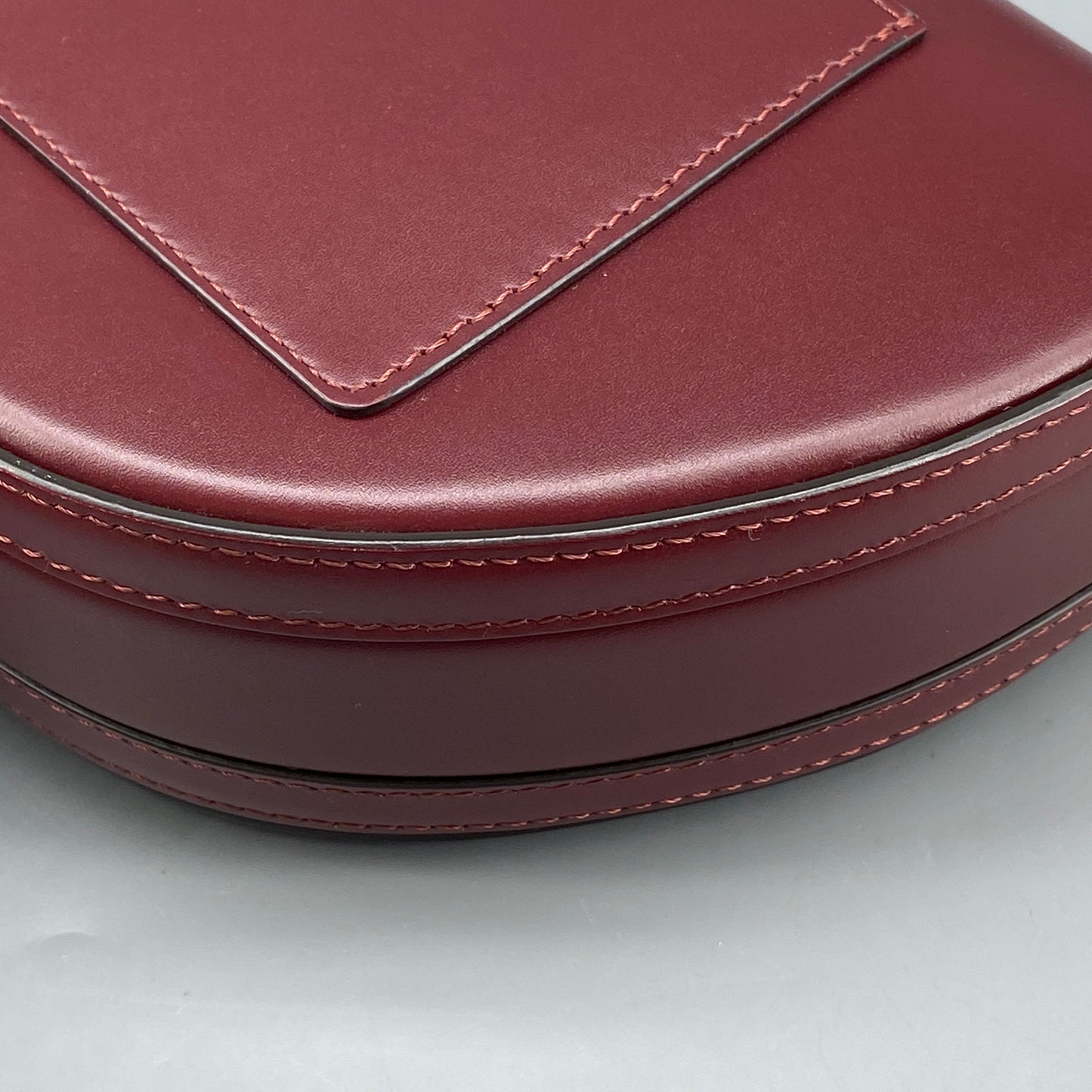 Burberry Deep Red Leather Saddle Shoulder Crossbody Bag