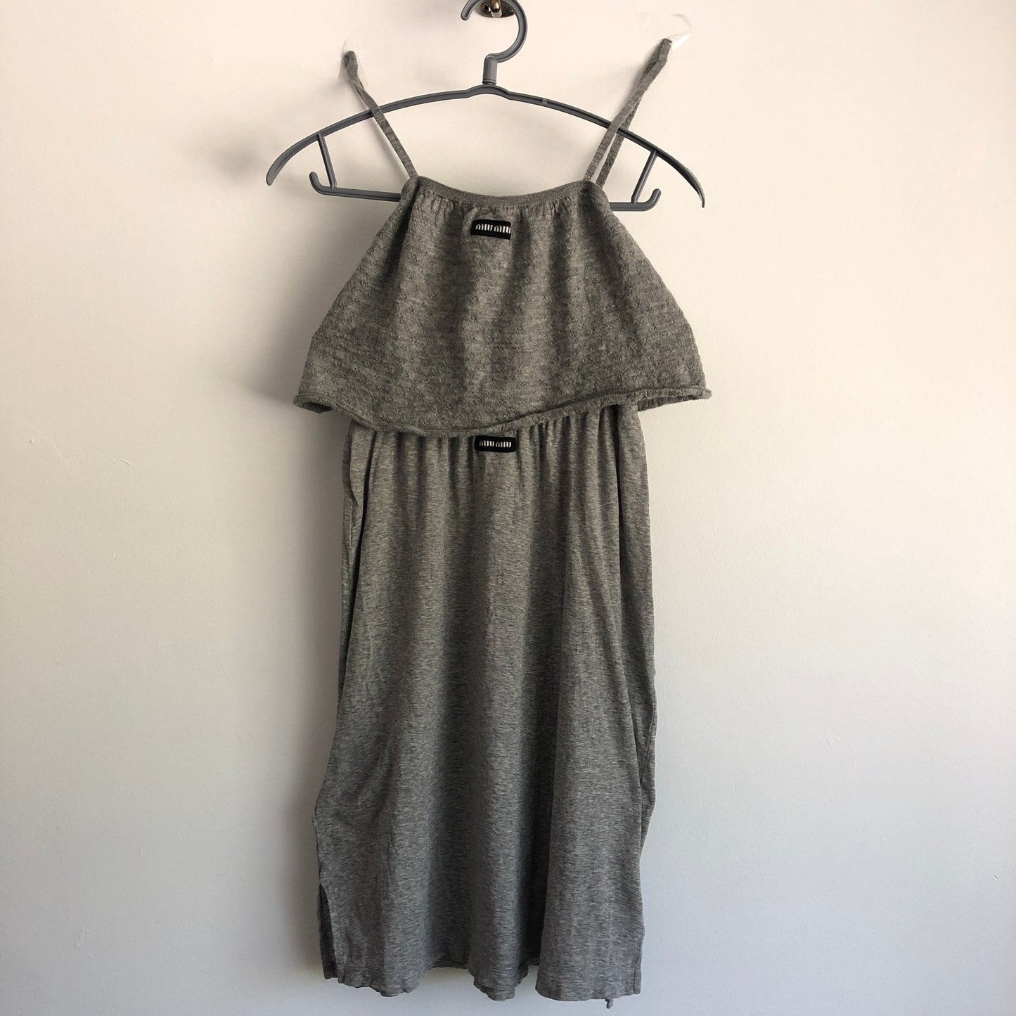 Miu Miu Grey Cotton Camisole & Midi Skirt Set Size XS
