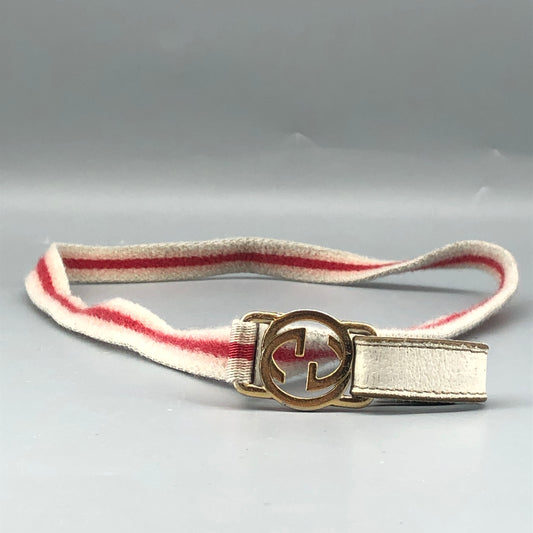 Gucci White Red Web Interlocking GG Thin Strap Phone Lanyard