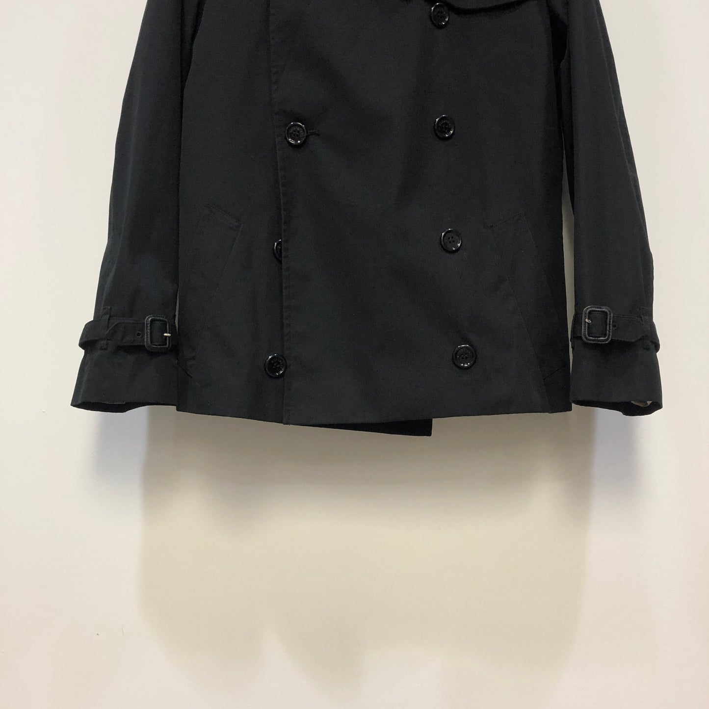 Burberry Black Double Breasted Trench Coat US Size 12