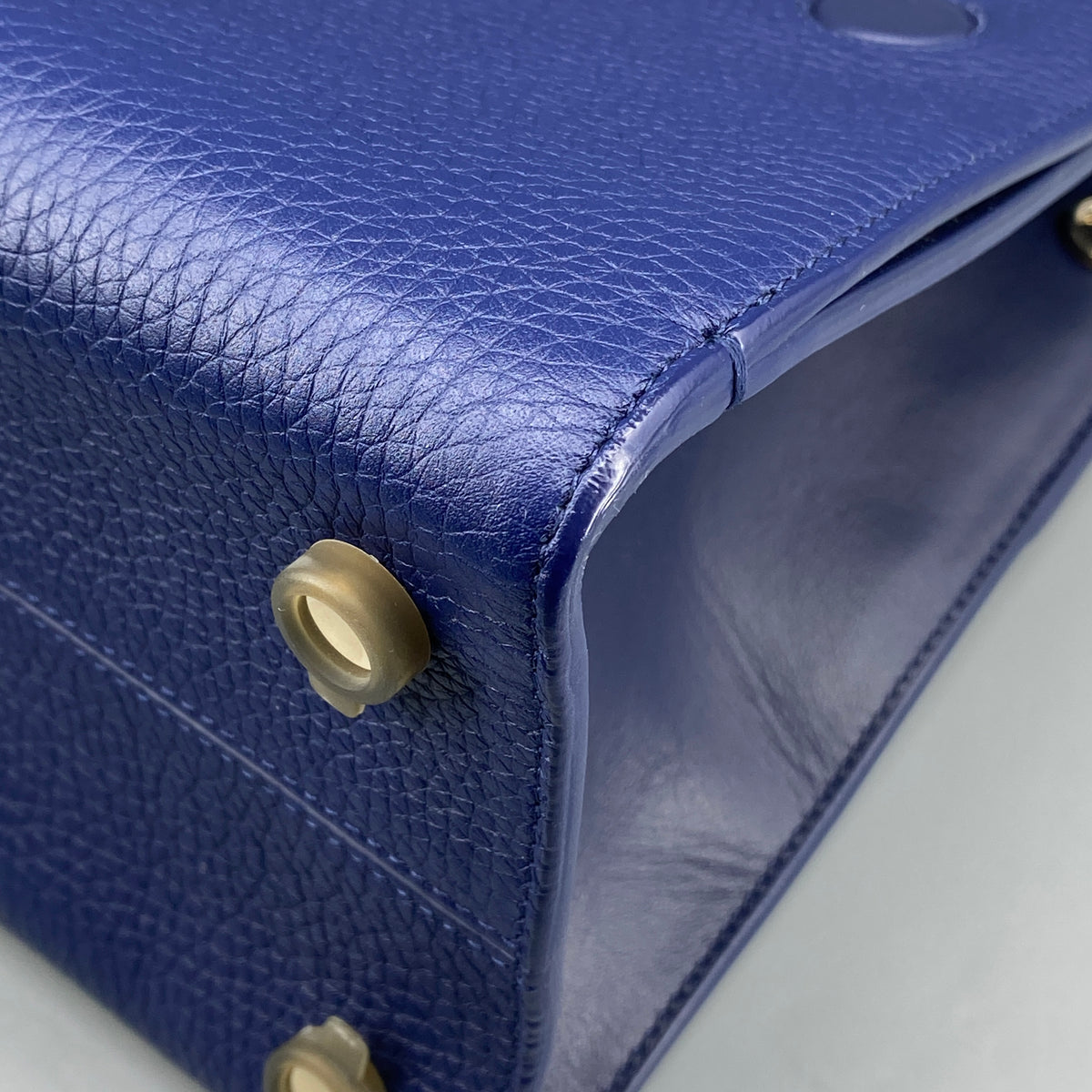 Christian Dior Diorever Navy Leather Top Handle Bag