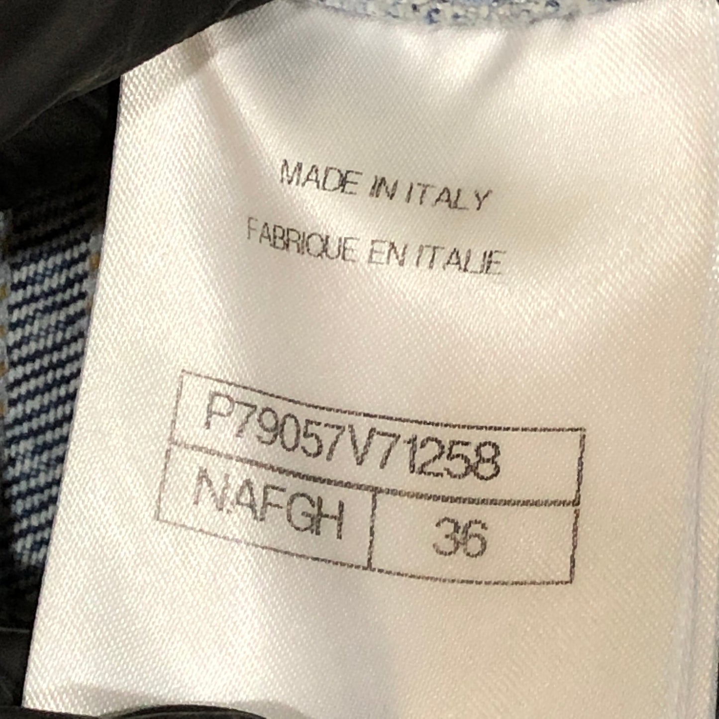 Chanel Denim Blue Straight Leg Denim Pants Stitched CC Pattern Size 36