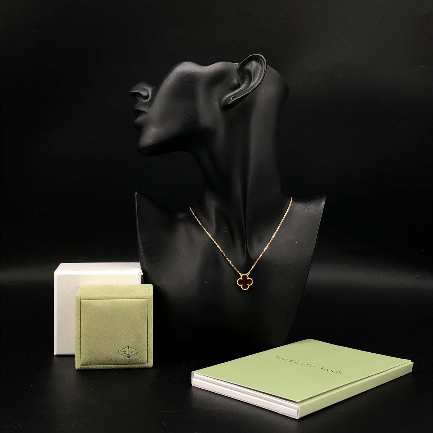 Van Cleef & Arpels Red Carnelian Single Vintage  Alhambra Pendant Necklace 2021