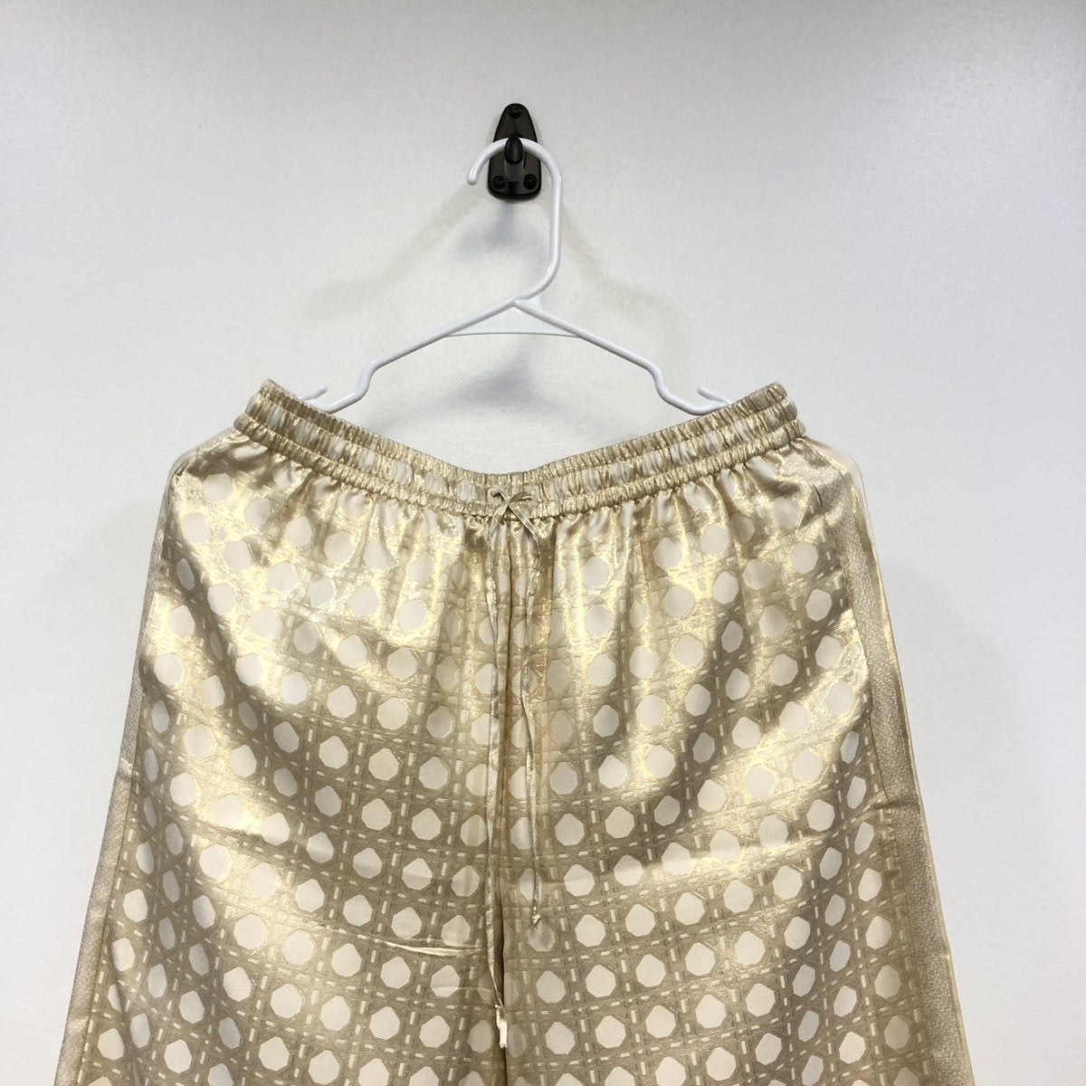 Christian Dior Gold & Beige Two Piece Shirt Wide Leg Pant Set