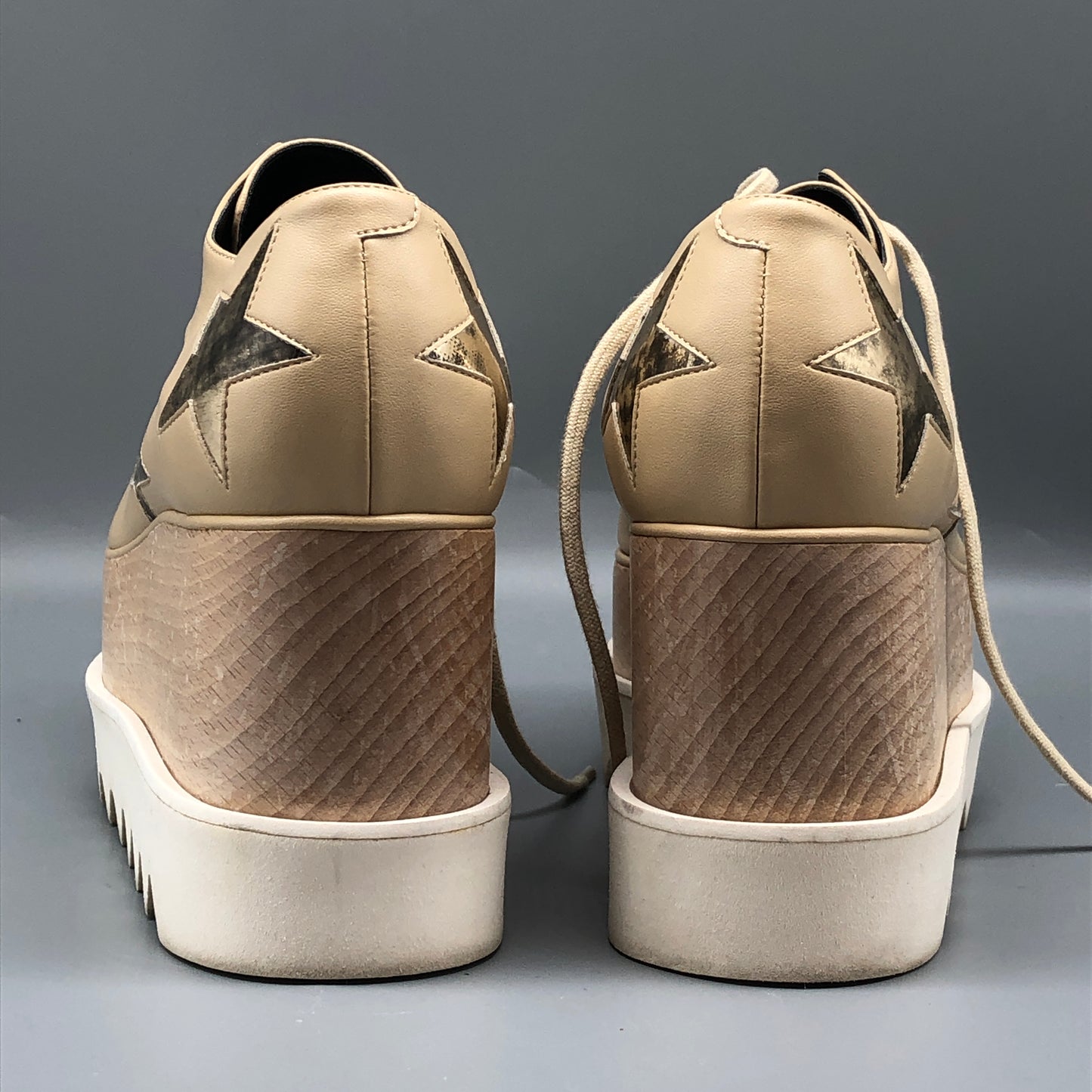 Stella McCartney Nude Star-Embellished Platform Sneakers Women's Shoes Size 36