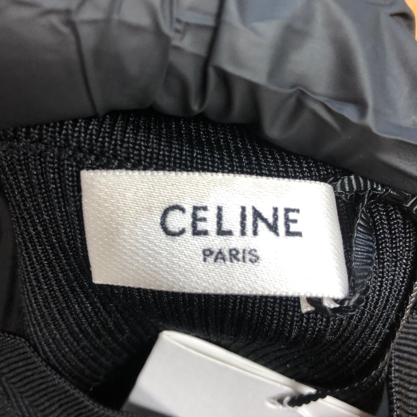 Celine NWT Black Triomphe Logo Ribbed Tank Dress Size XS